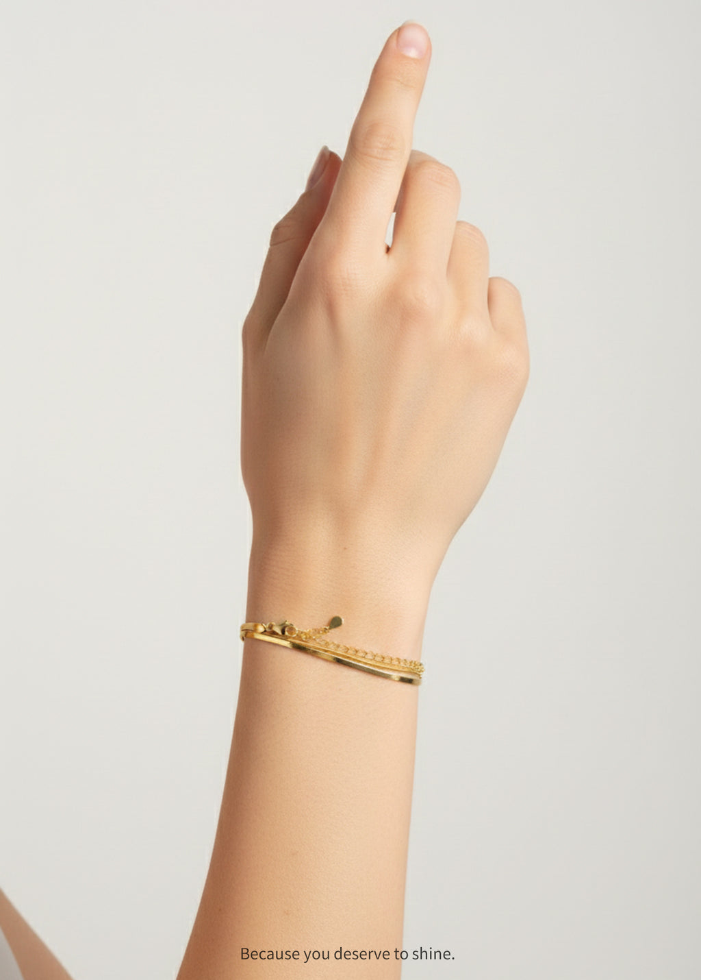 Dainty Herringbone Chain Double-Layer Bracelet