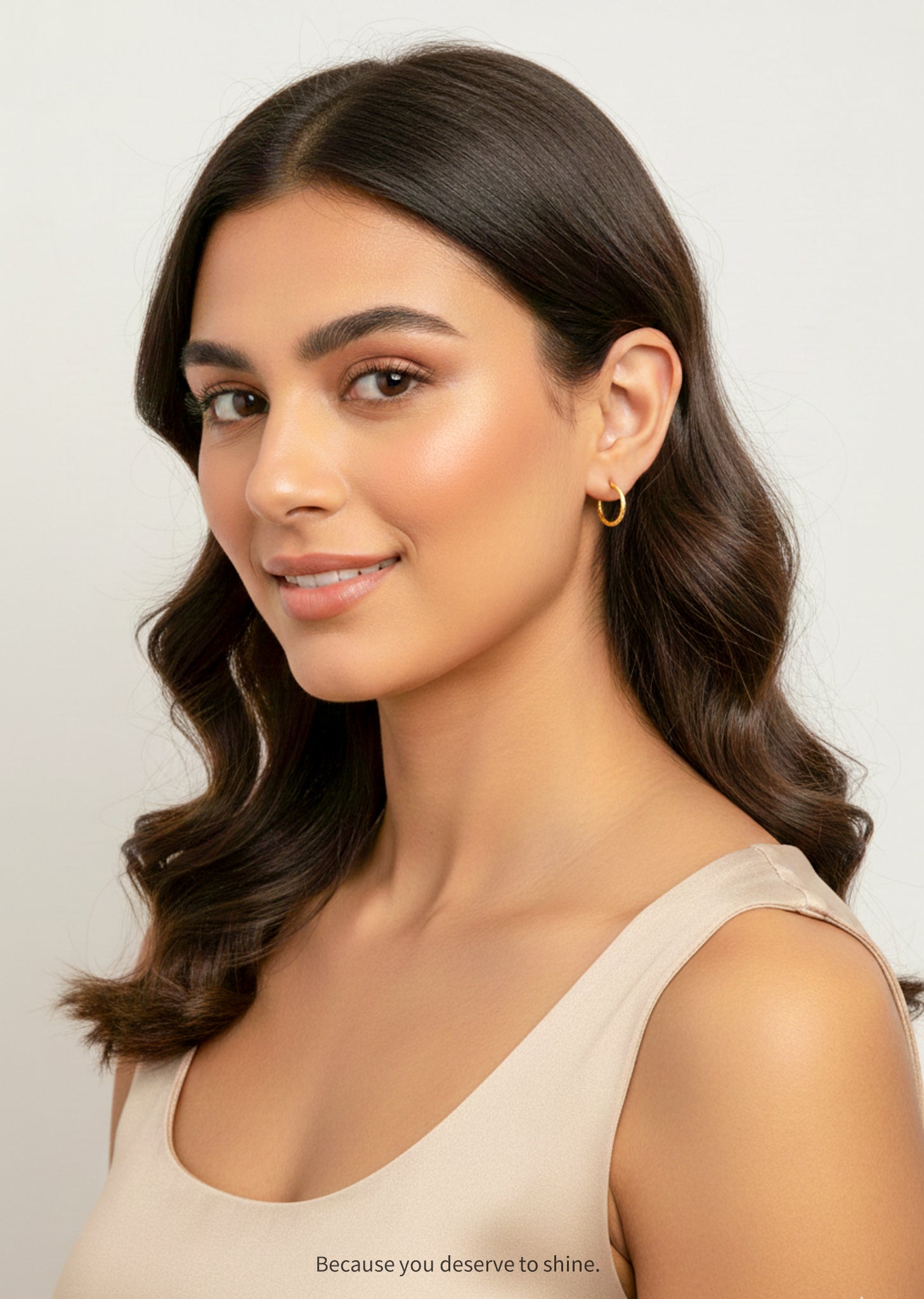 Sparkle-Cut Gold Huggie Hoop Earrings