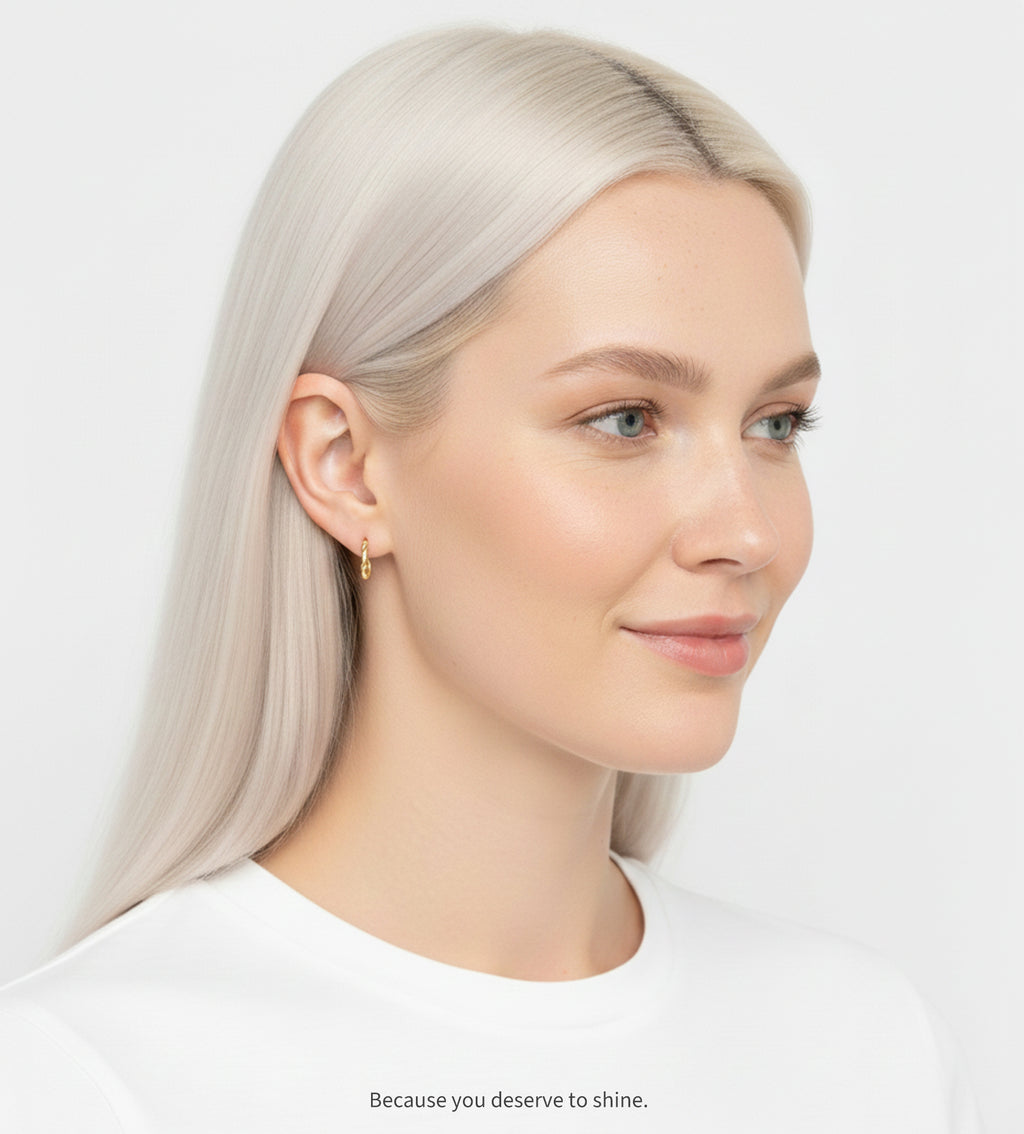 Gold Twisted Ribbon Drop Earrings