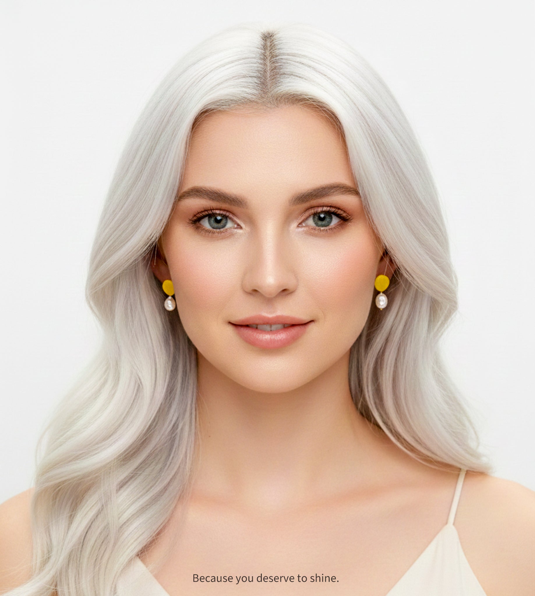 Citrus Sunlight & Pearl Drop Earrings