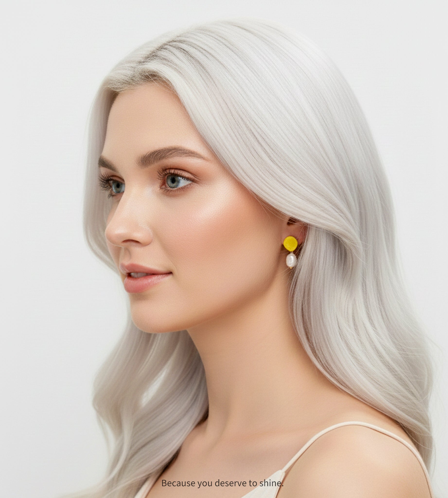 Citrus Sunlight & Pearl Drop Earrings