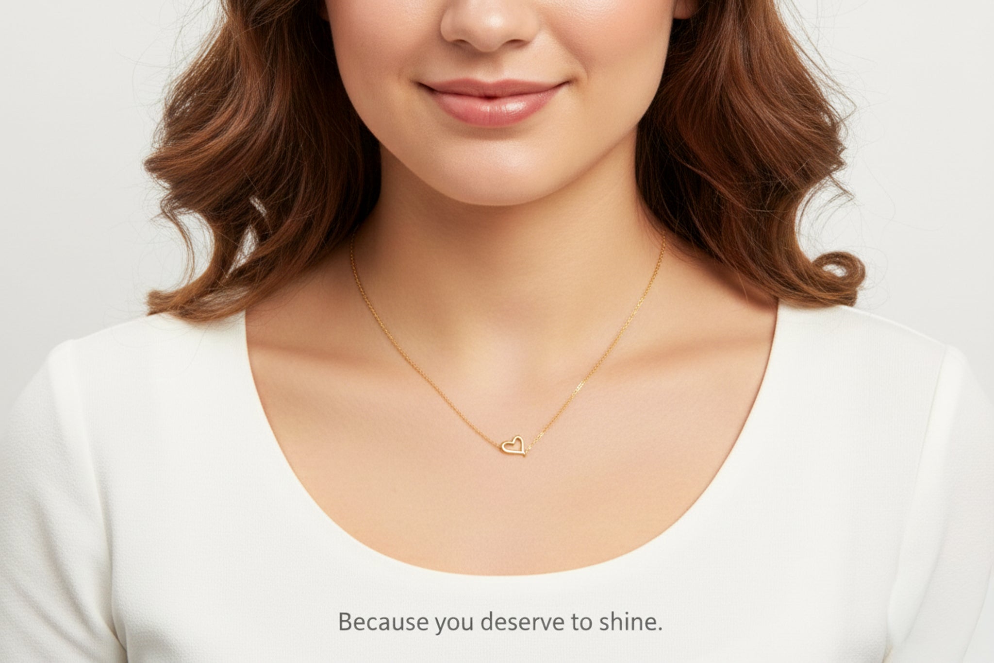 Gift for Her: Dainty Gold Heart Necklace
