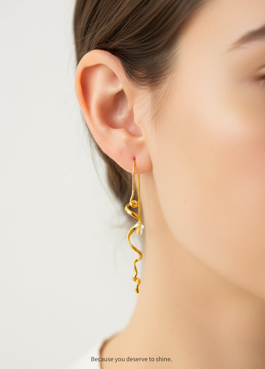 Liquid Gold Wave Drop Earrings