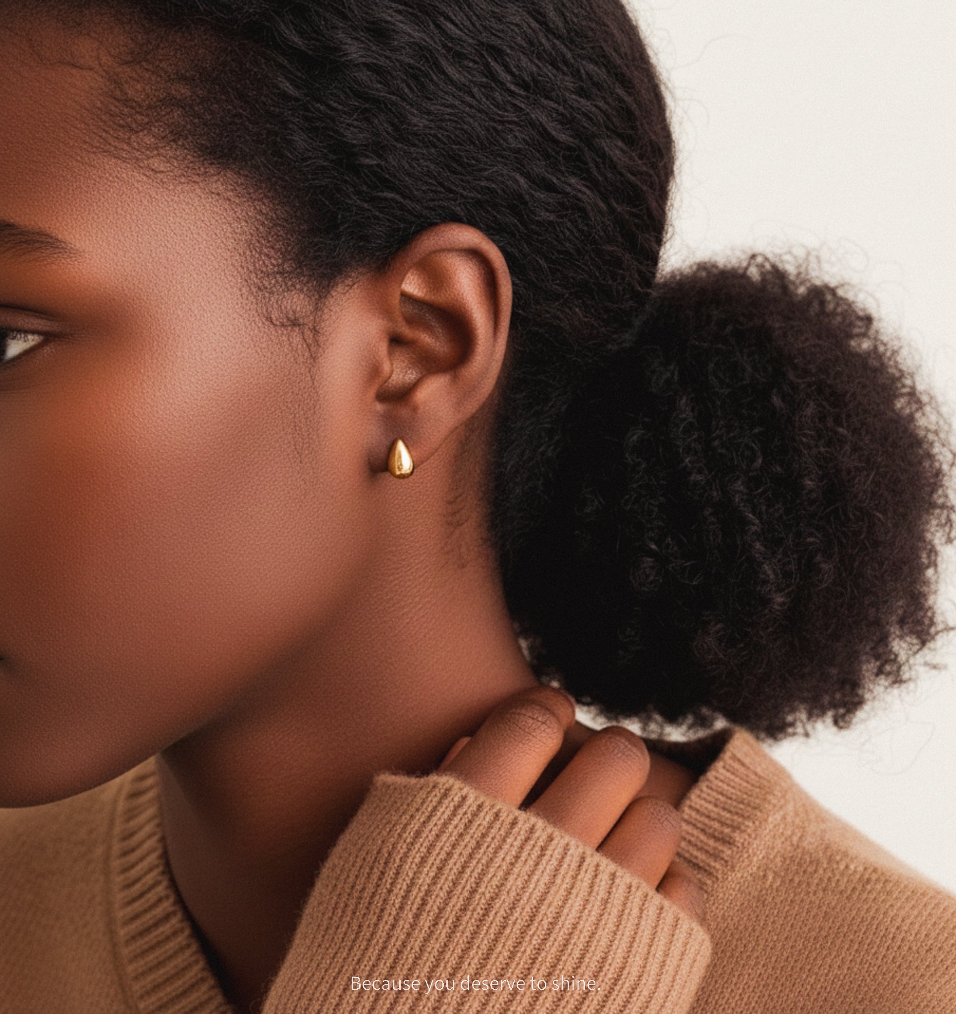 Golden Teardrop Stud Earrings