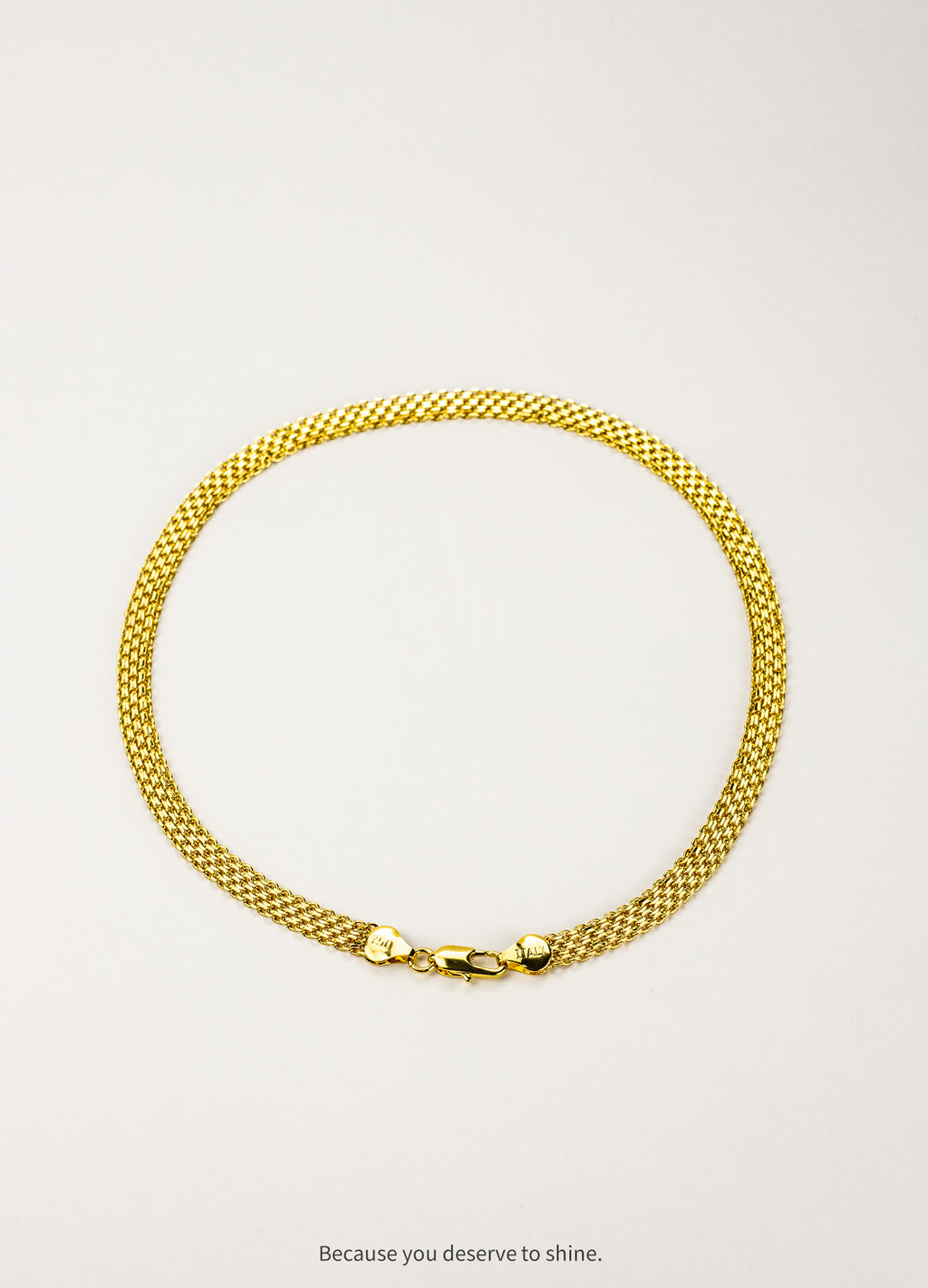 18K Gold Plated Herringbone Chain Necklace - Dainty & Elegant