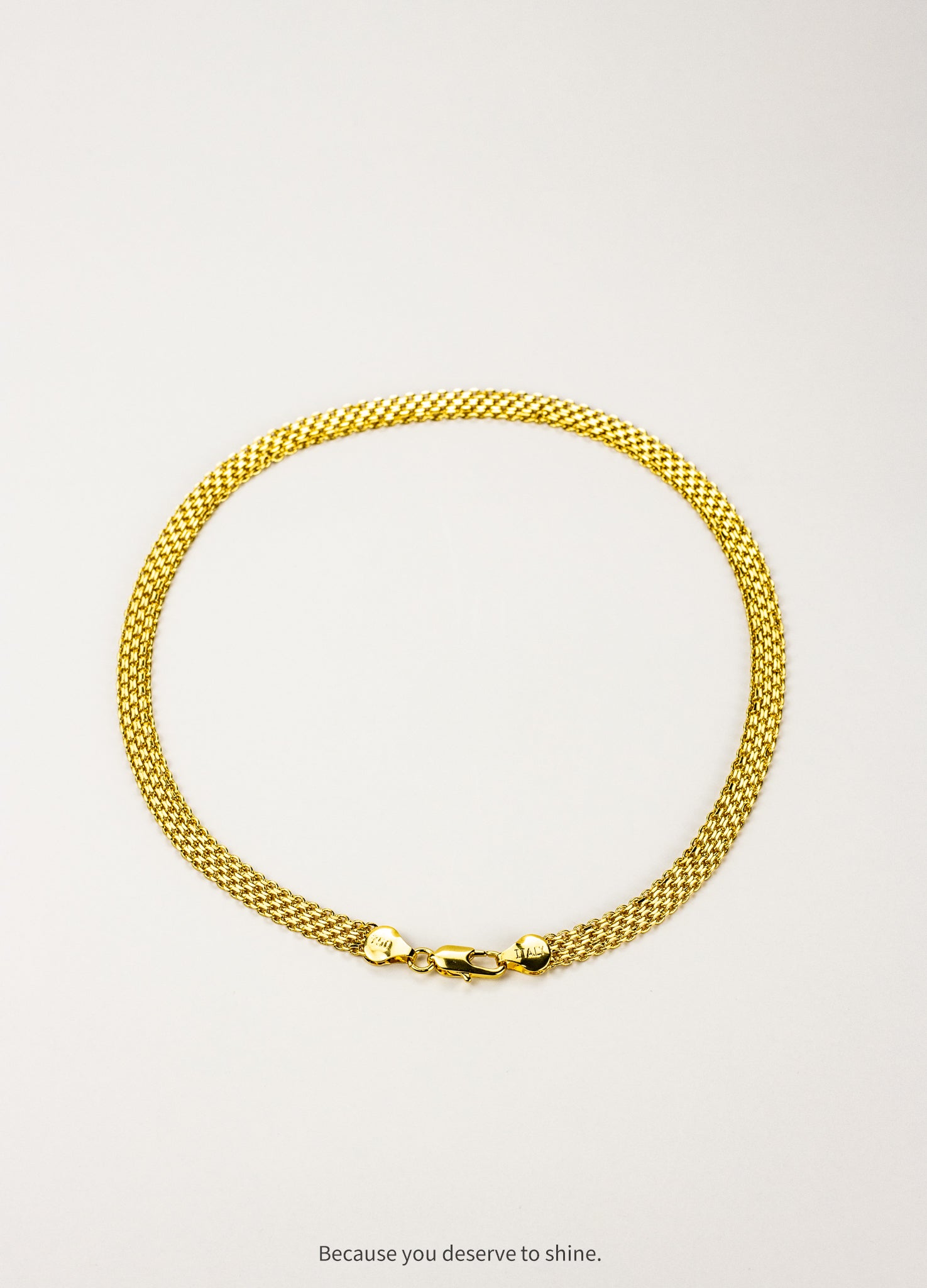 18K Gold Plated Herringbone Chain Necklace - Dainty & Elegant