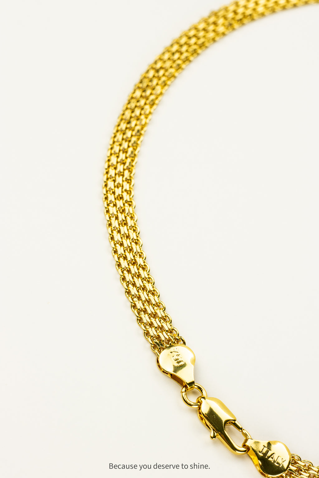 18K Gold Plated Herringbone Chain Necklace - Dainty & Elegant