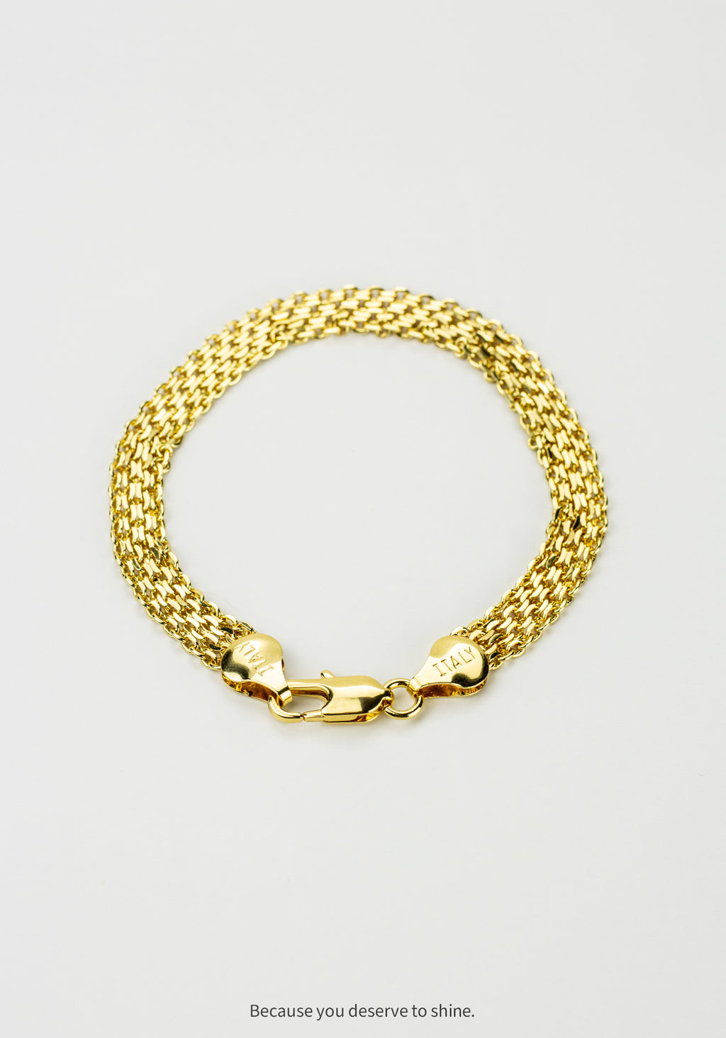 18K Gold Plated Herringbone Chain Bracelet- Dainty & Elegant