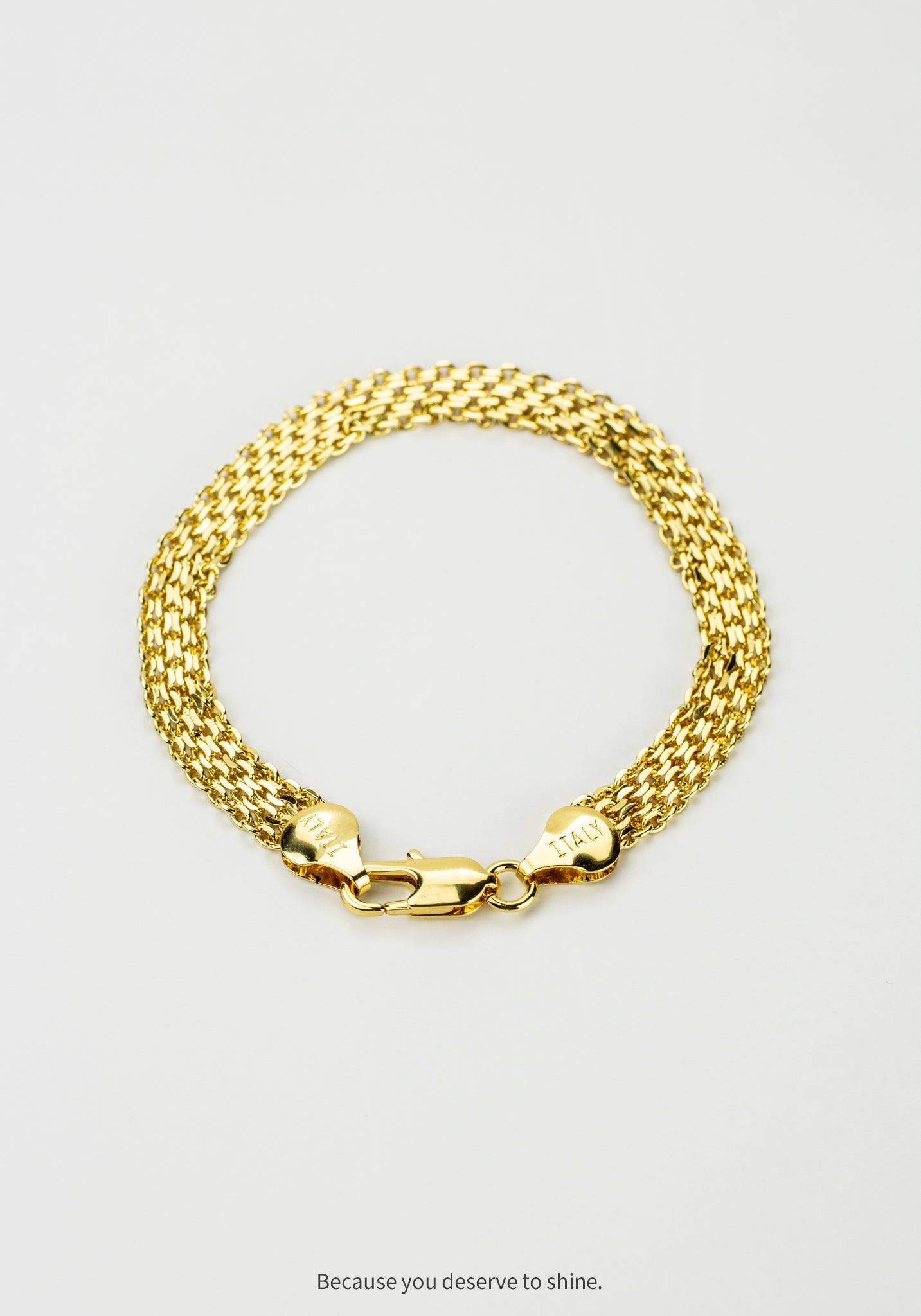 18K Gold Plated Herringbone Chain Bracelet- Dainty & Elegant