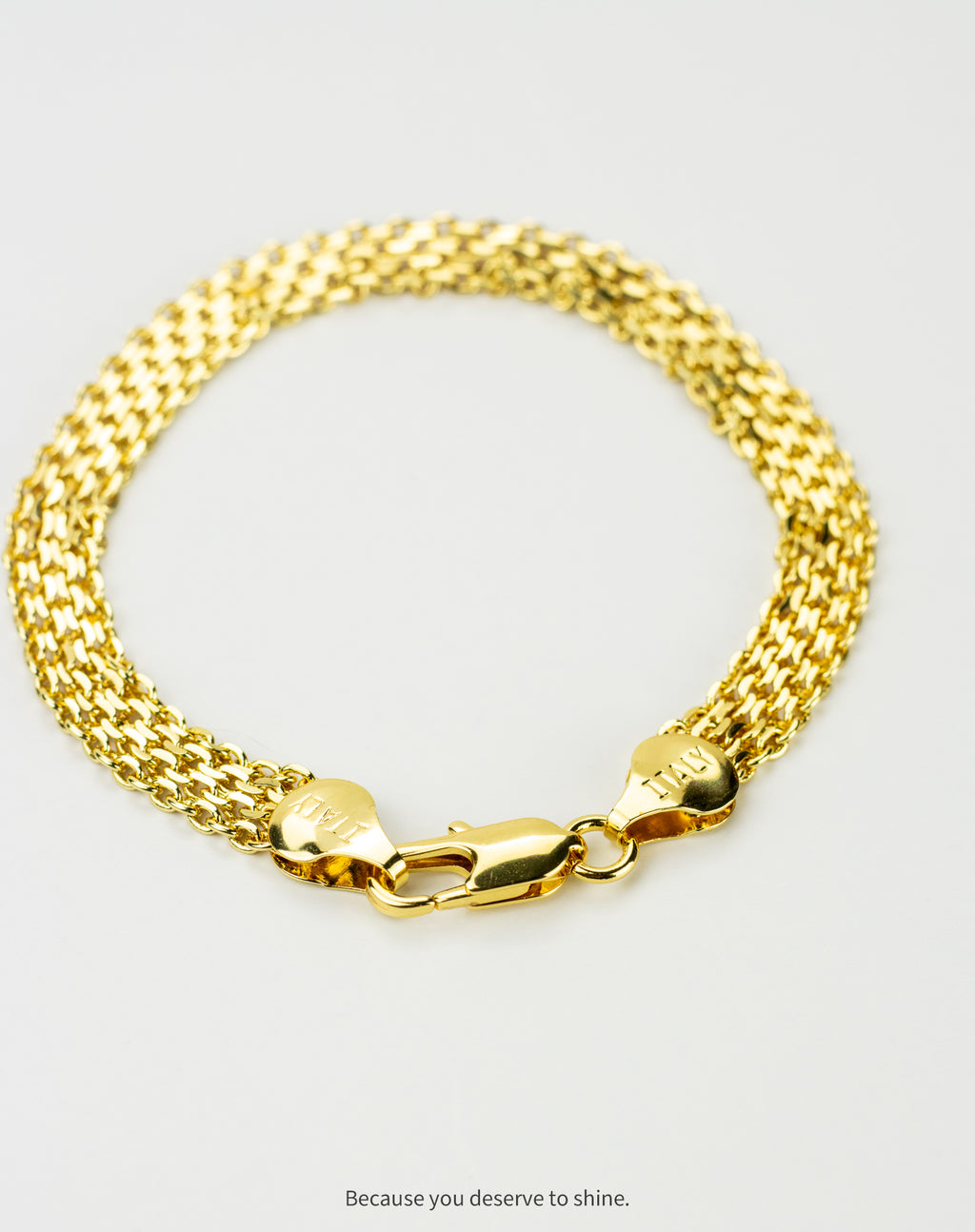 18K Gold Plated Herringbone Chain Bracelet- Dainty & Elegant