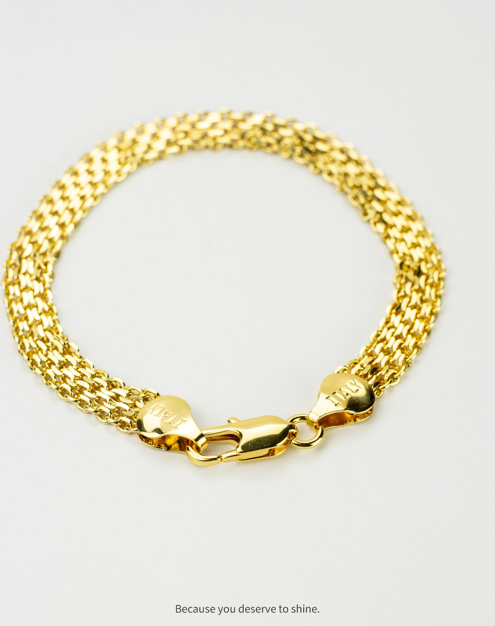18K Gold Plated Herringbone Chain Bracelet- Dainty & Elegant