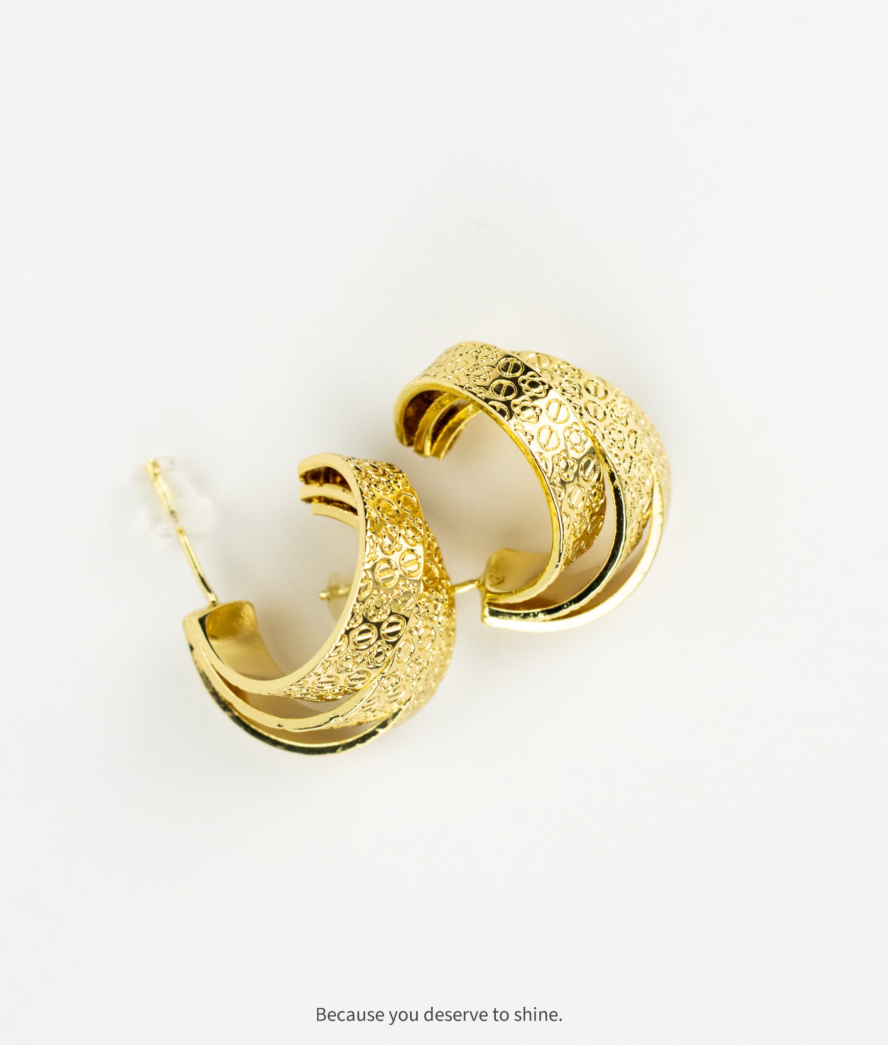 Textured Triple Huggie Earrings