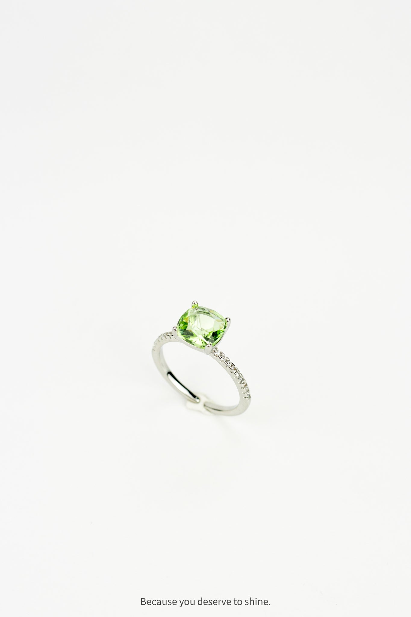 The Classic Peridot-Style Gemstone Ring in Sterling Silver