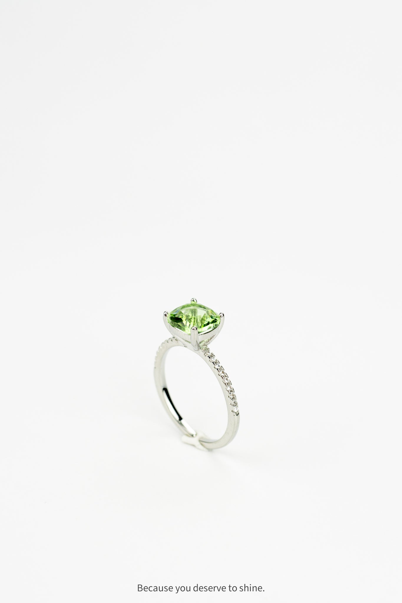 The Classic Peridot-Style Gemstone Ring in Sterling Silver