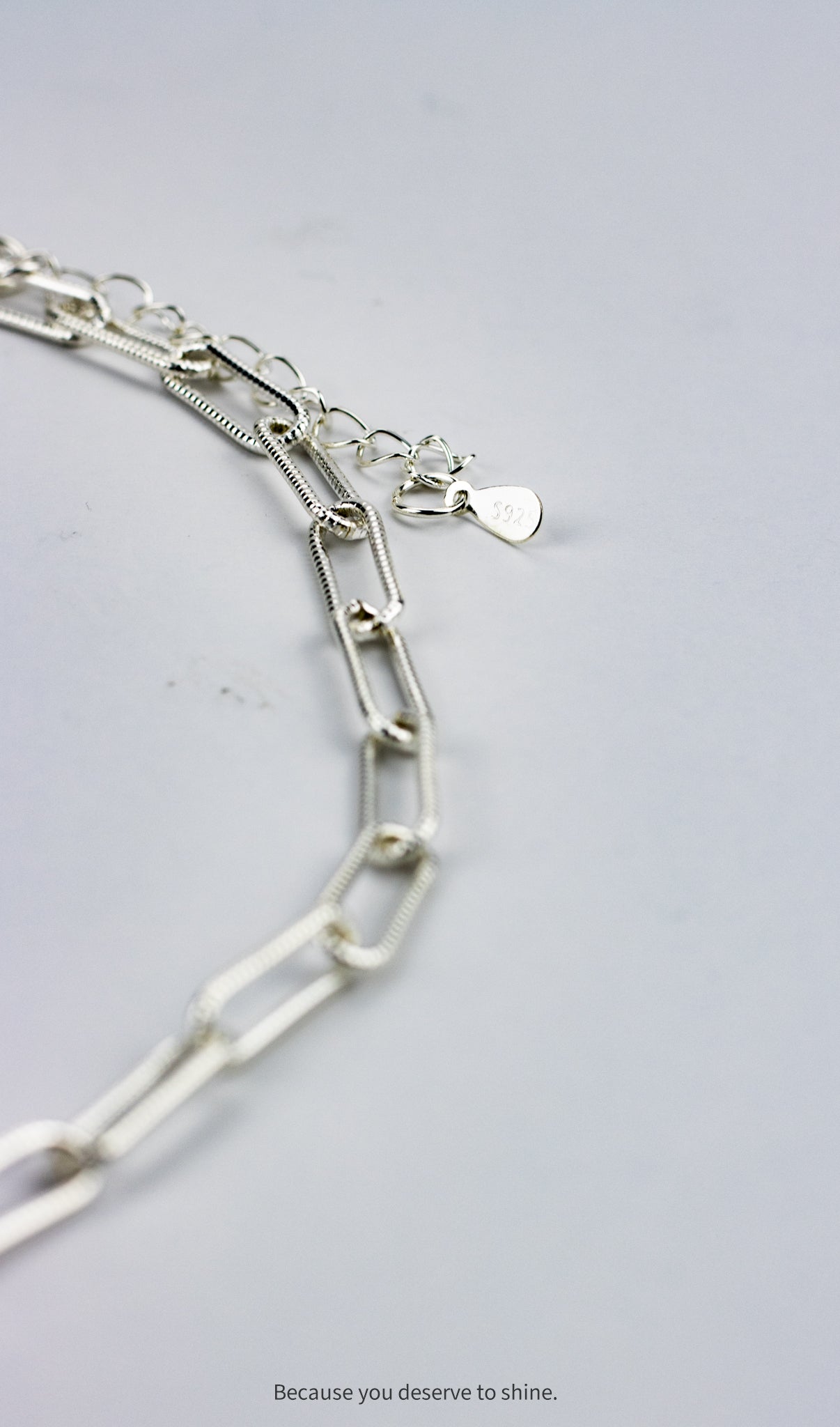 Modern Classic Silver Finish Rectangular Link Chain