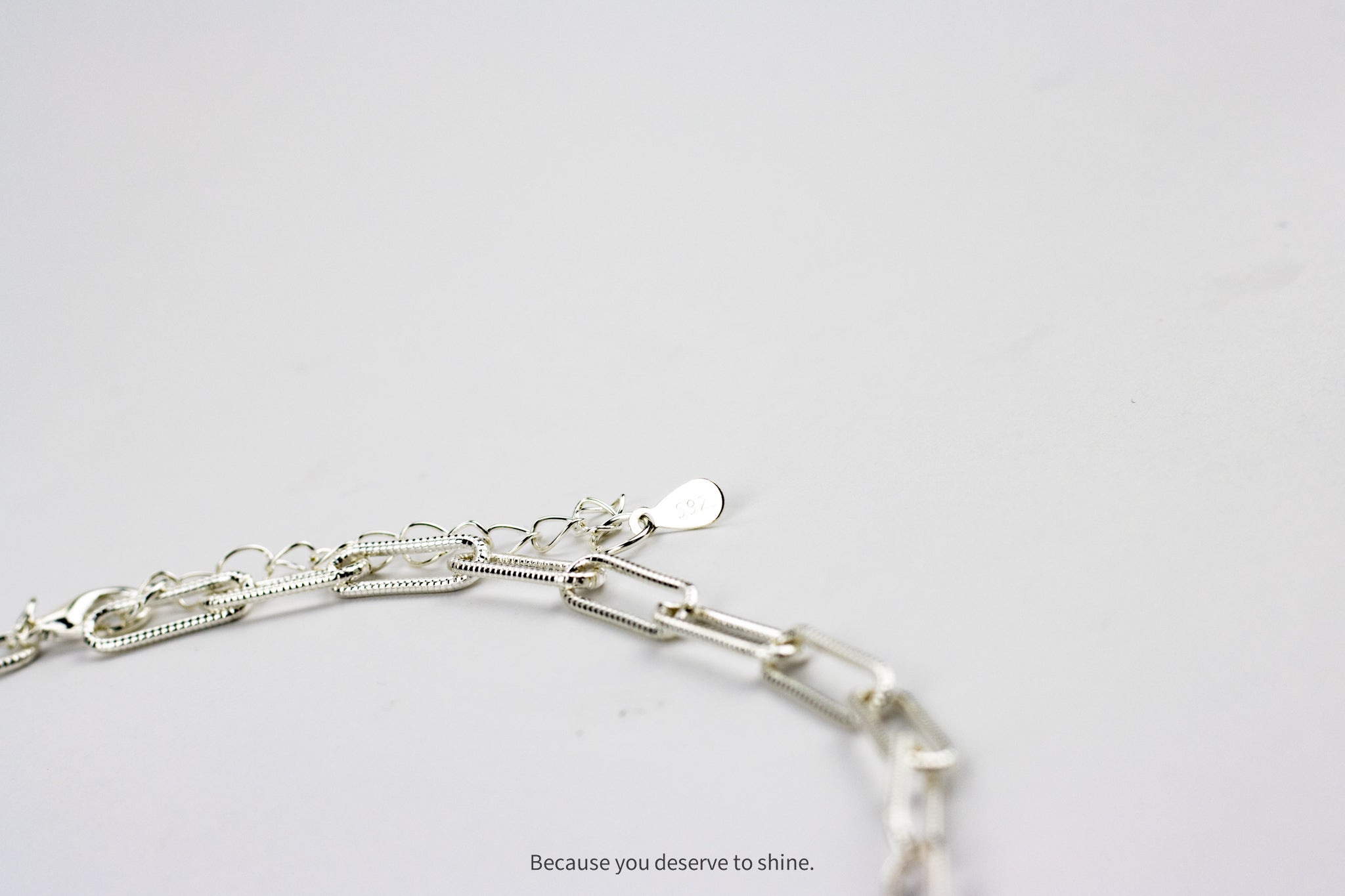 Modern Classic Silver Finish Rectangular Link Chain