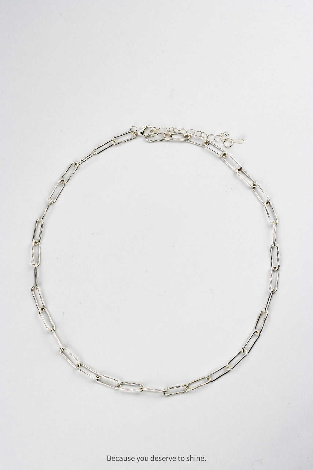 Modern Classic Silver Finish Rectangular Link Chain