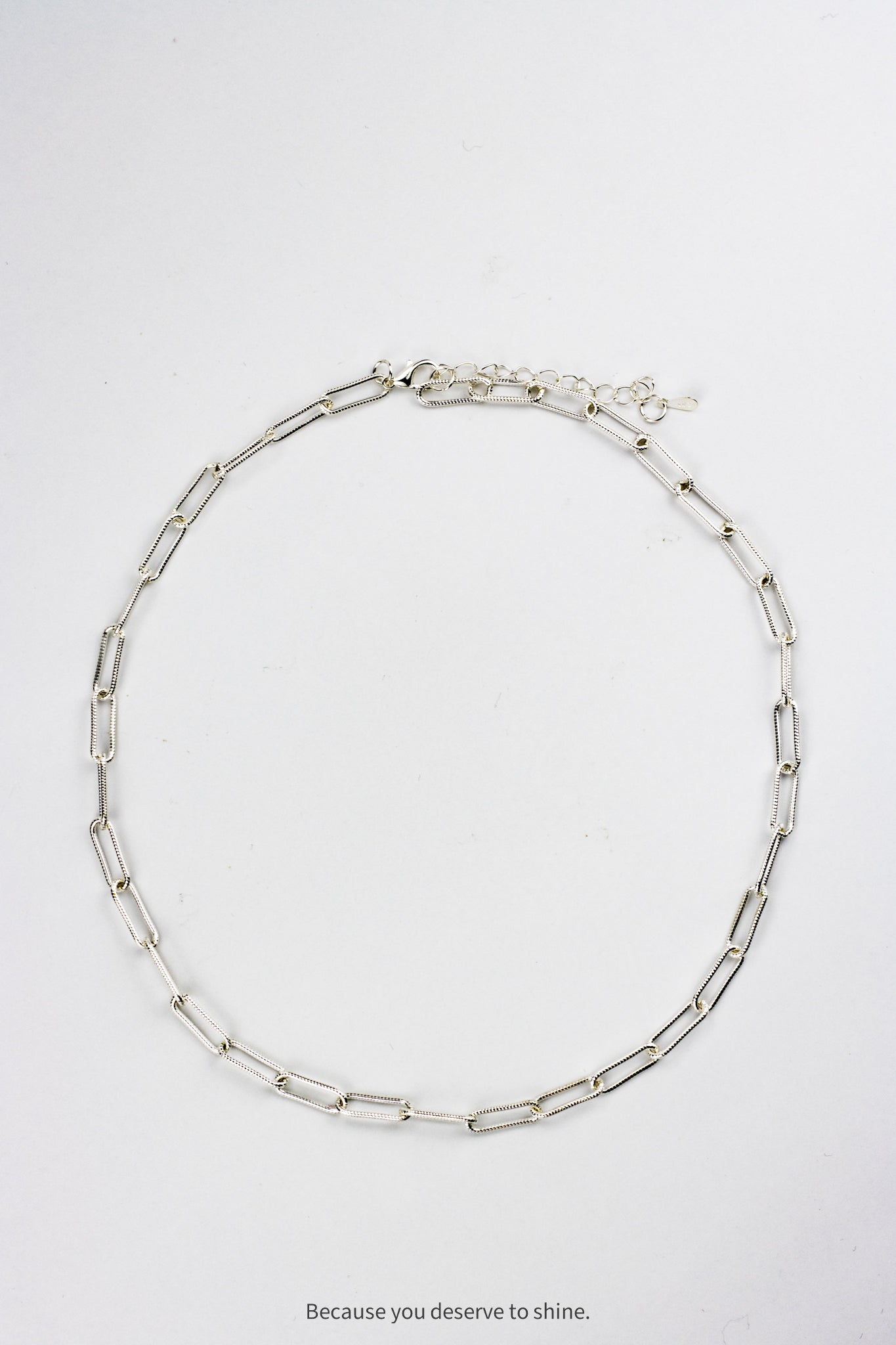 Modern Classic Silver Finish Rectangular Link Chain