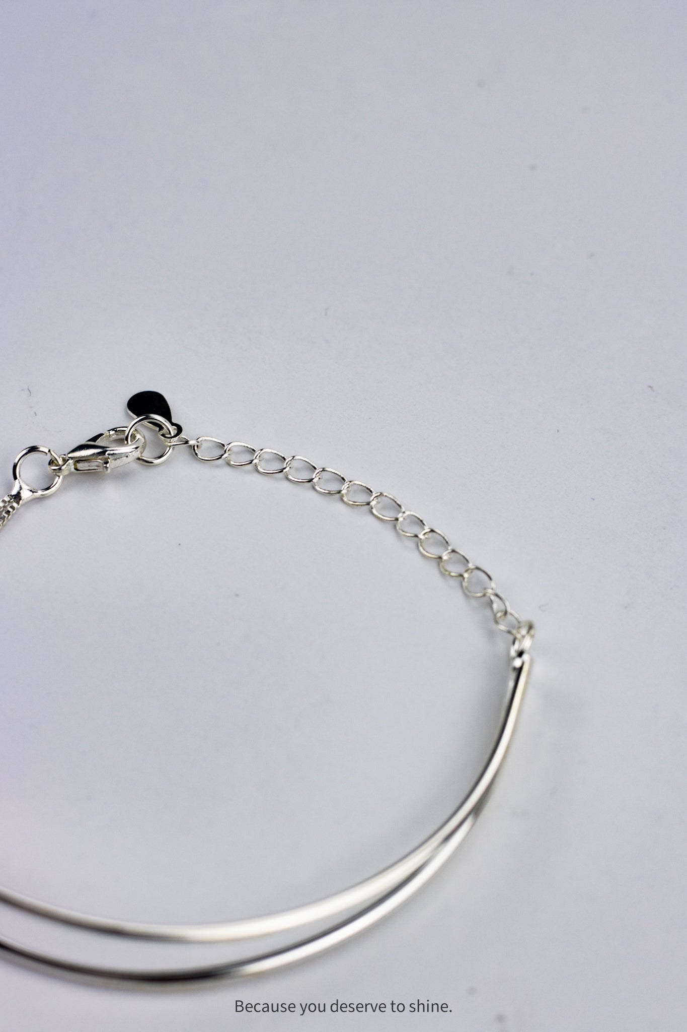 Minimalist Silver Bangle with Connection Knot Detail
