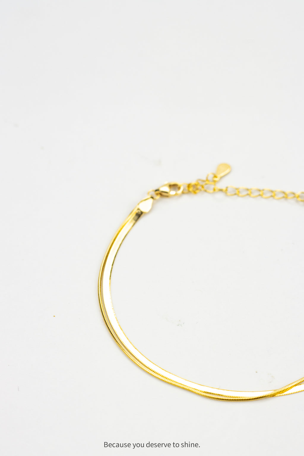 Dainty Herringbone Chain Double-Layer Bracelet
