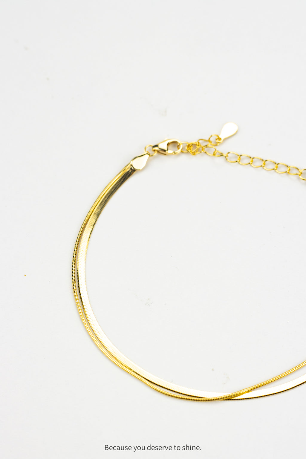Dainty Herringbone Chain Double-Layer Bracelet