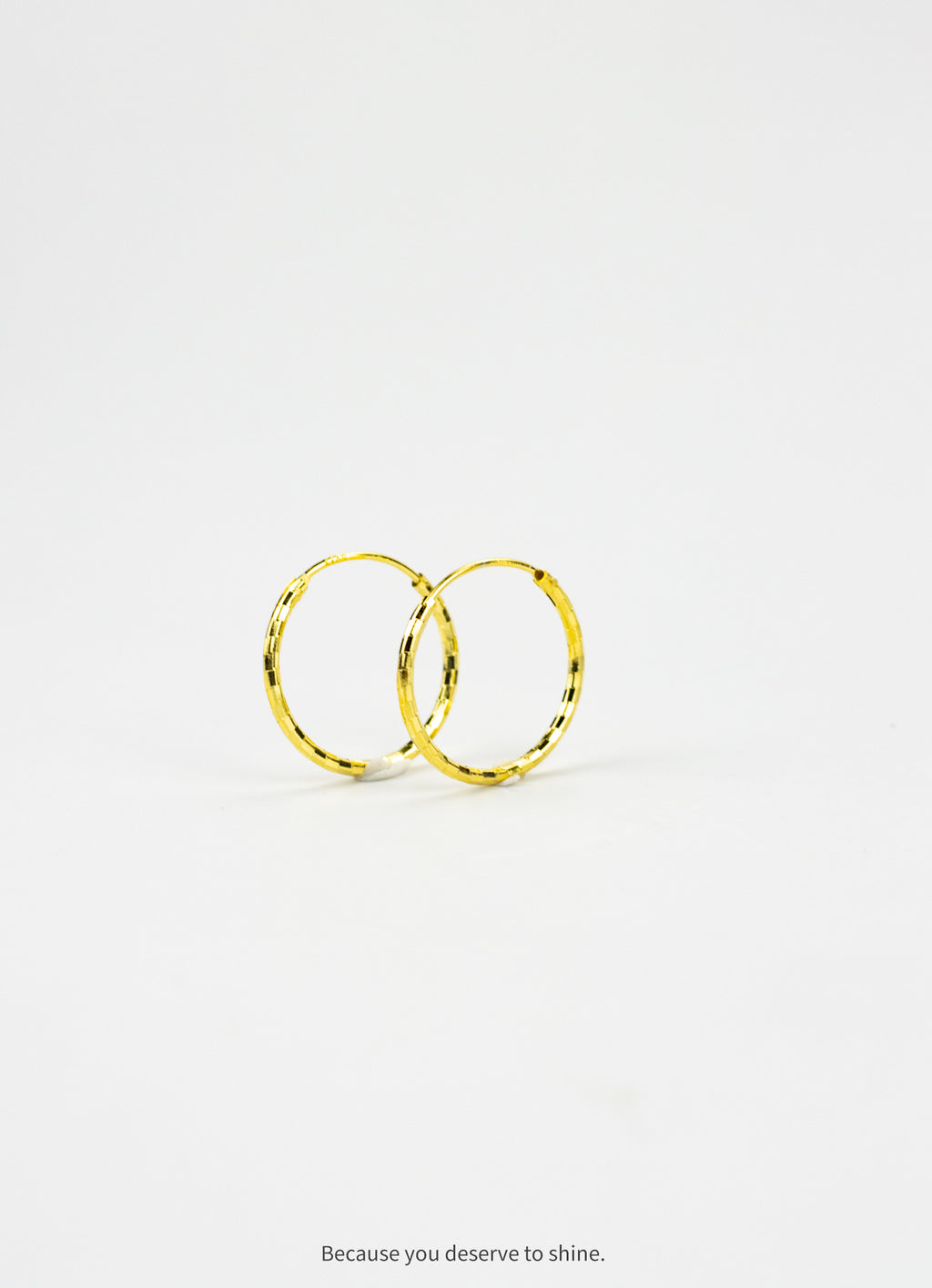 Sparkle-Cut Gold Huggie Hoop Earrings
