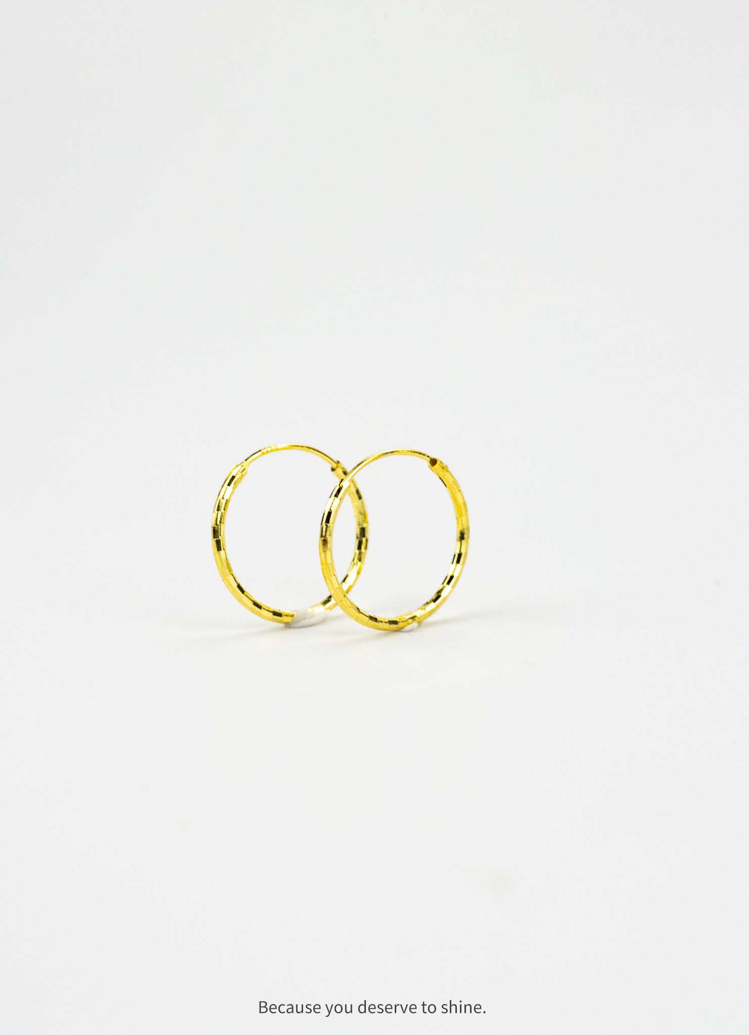 Sparkle-Cut Gold Huggie Hoop Earrings