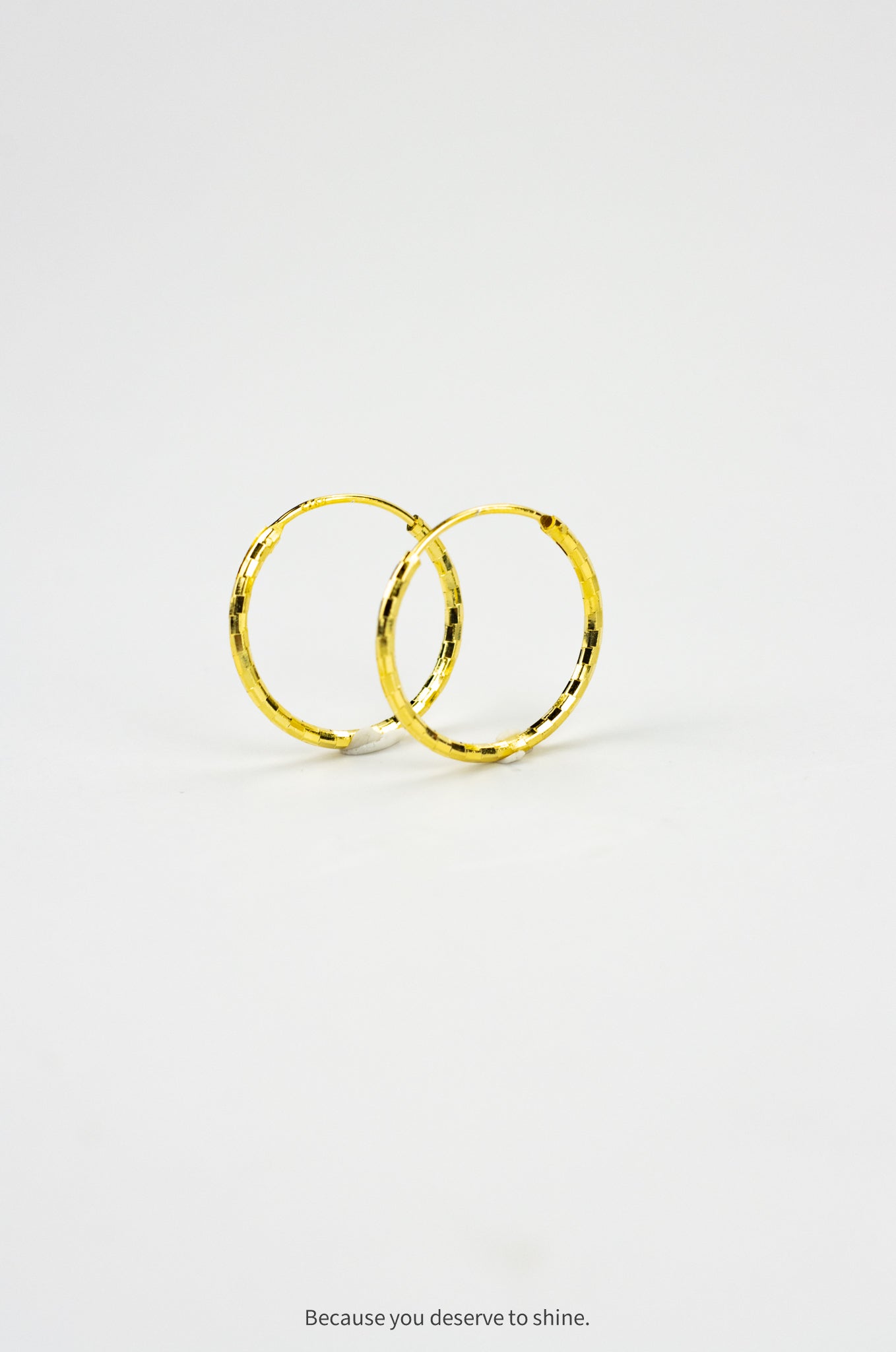 Sparkle-Cut Gold Huggie Hoop Earrings