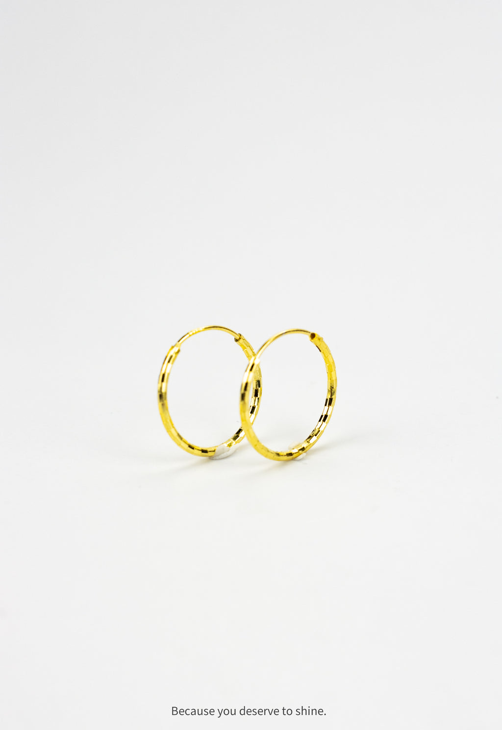 Sparkle-Cut Gold Huggie Hoop Earrings