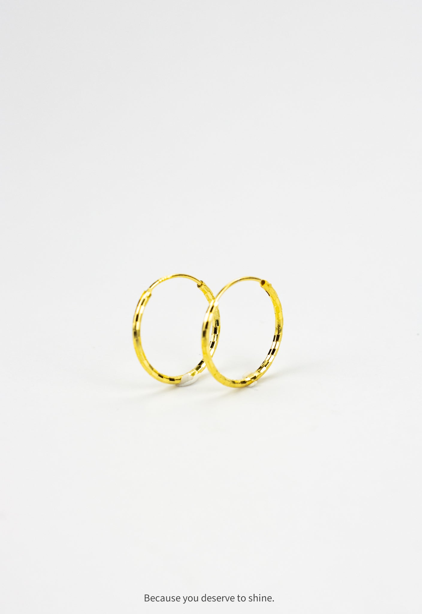 Sparkle-Cut Gold Huggie Hoop Earrings