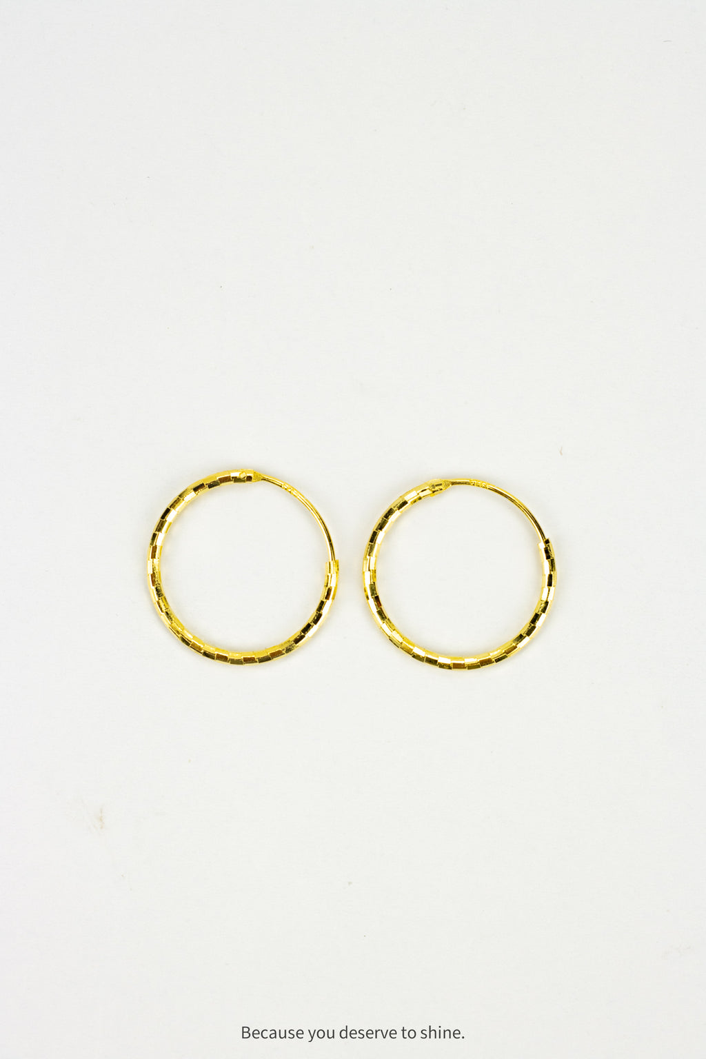 Sparkle-Cut Gold Huggie Hoop Earrings