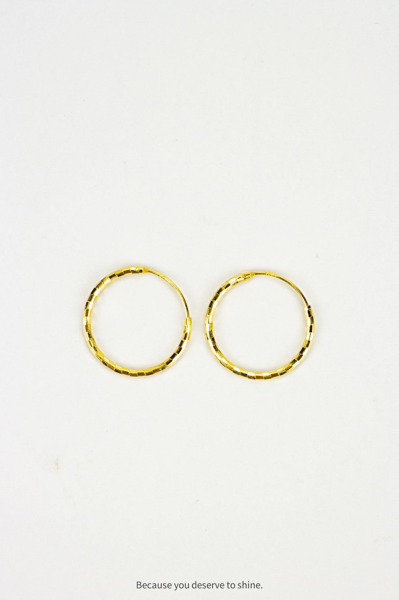 Sparkle-Cut Gold Huggie Hoop Earrings