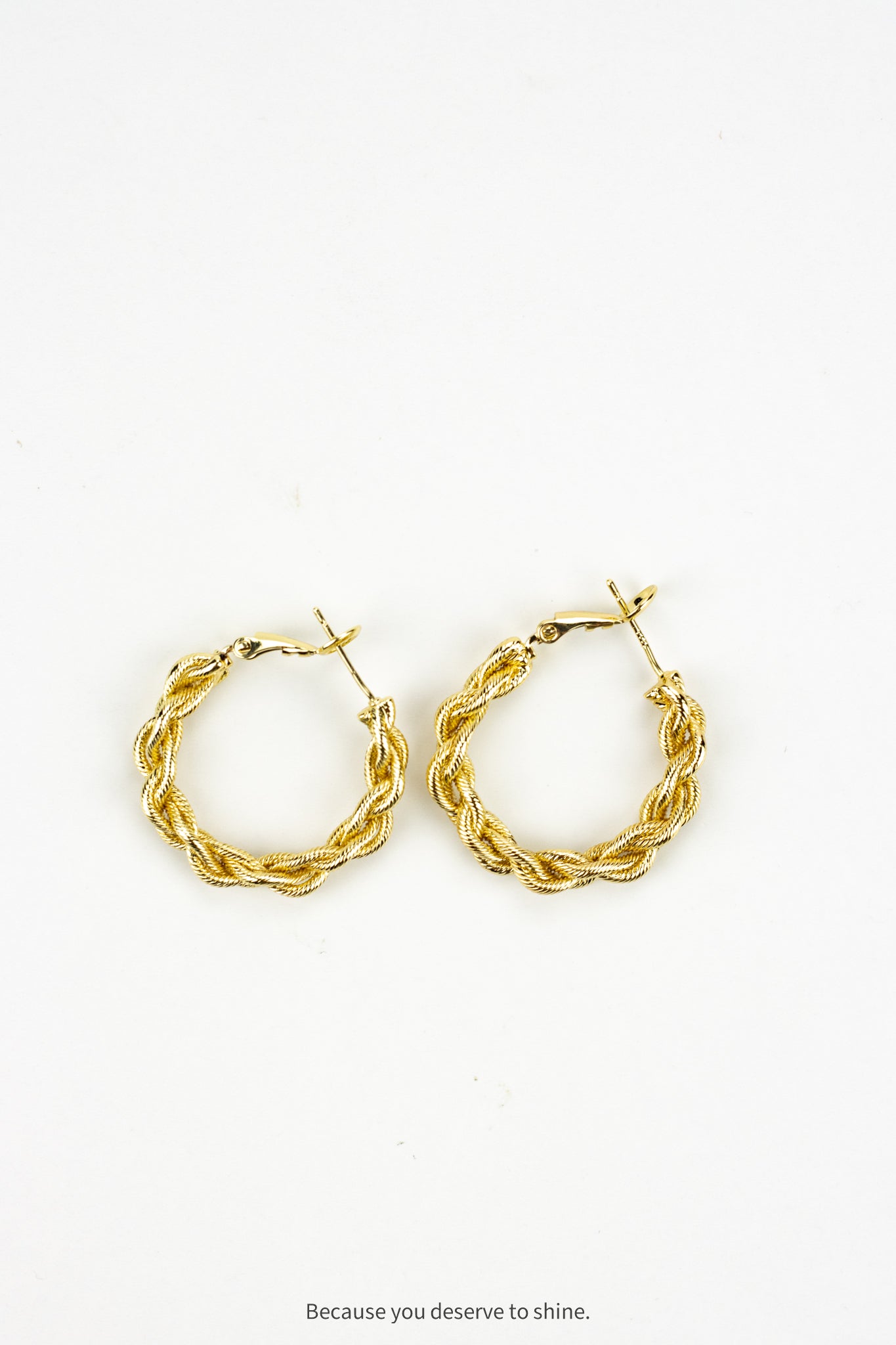 Braided Texture Gold Hoop Earrings