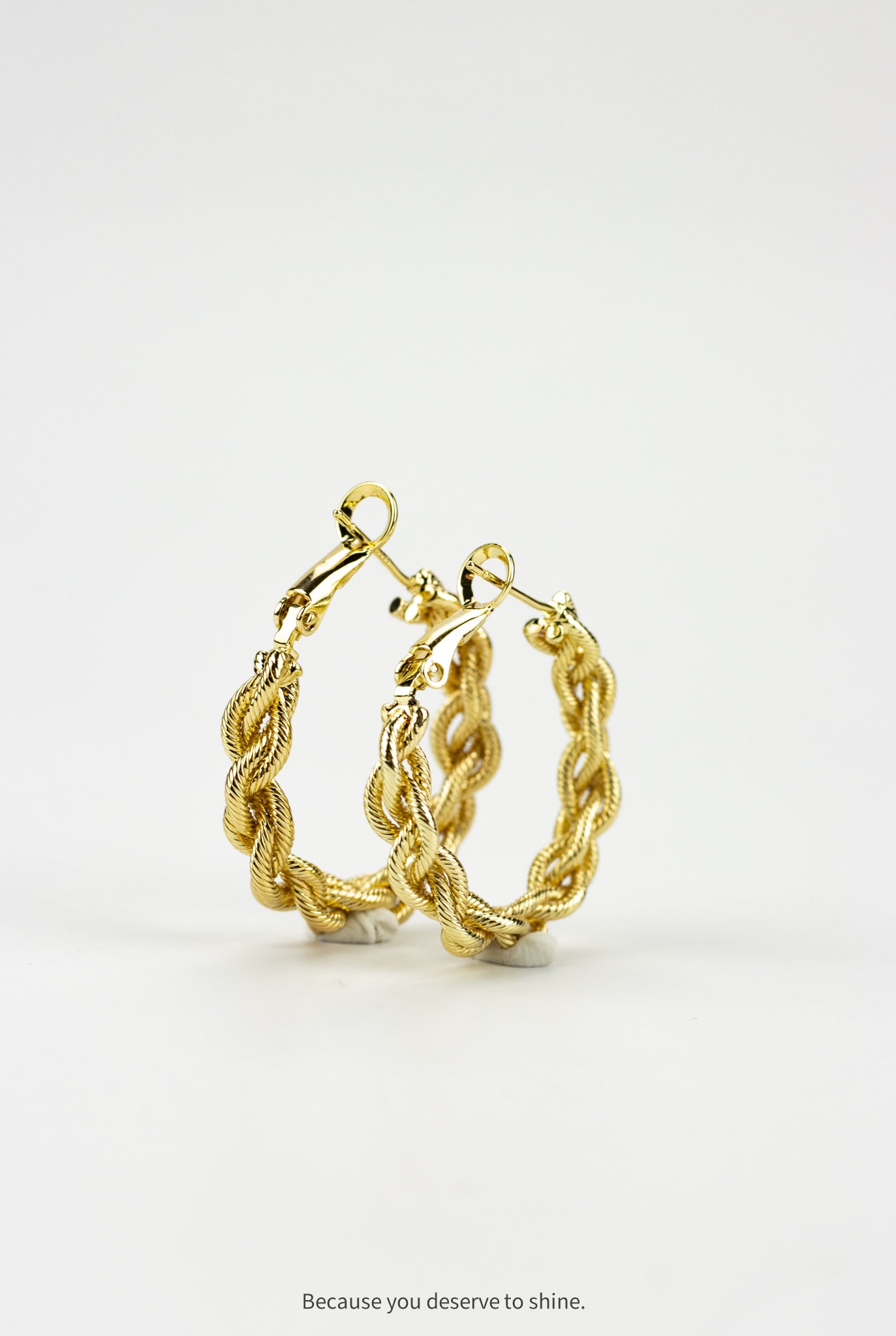 Braided Texture Gold Hoop Earrings