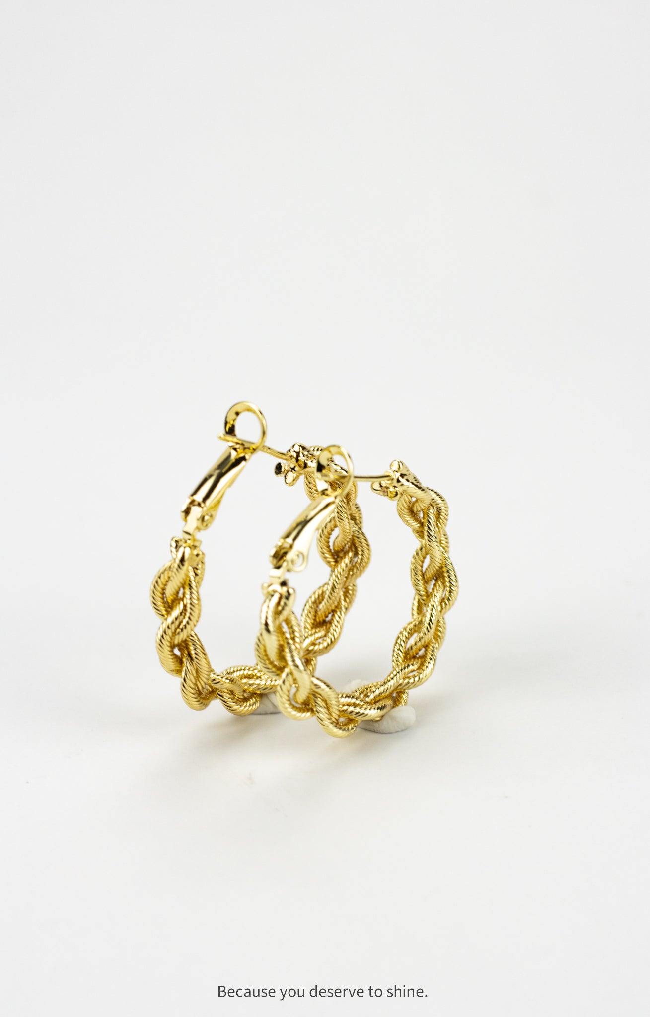 Braided Texture Gold Hoop Earrings