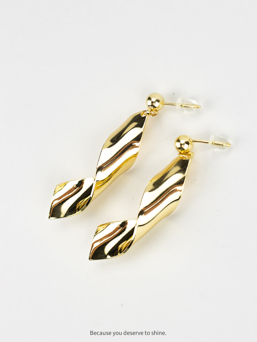 Gold Swirl Drop Earrings