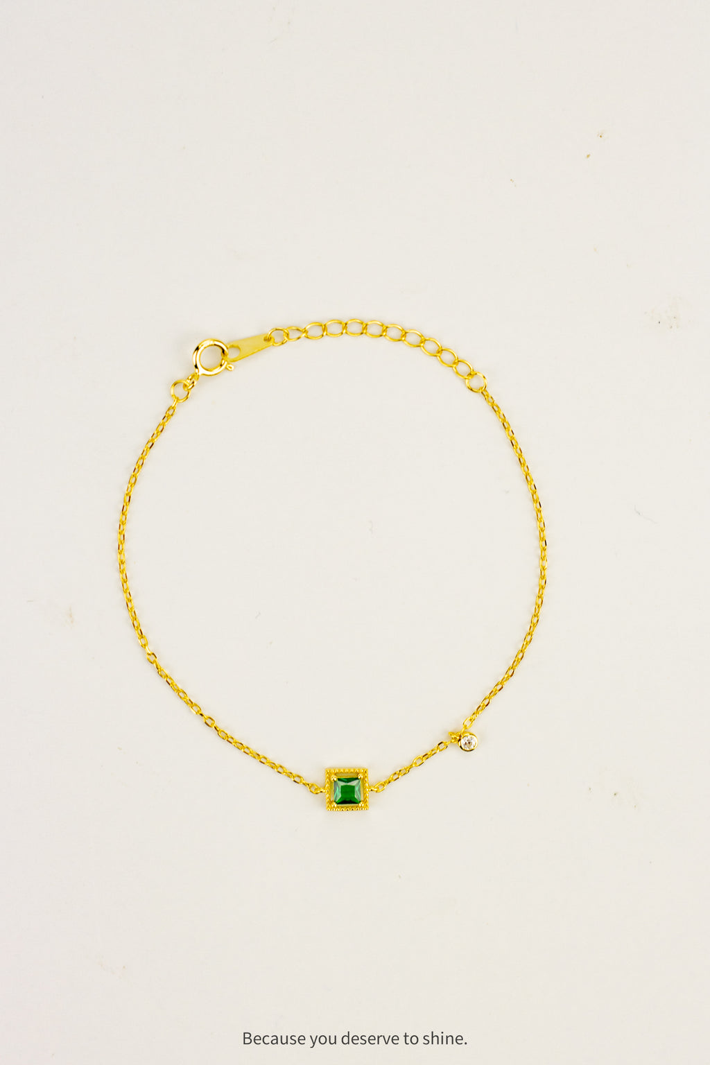 Bracelet With Emerald Charm