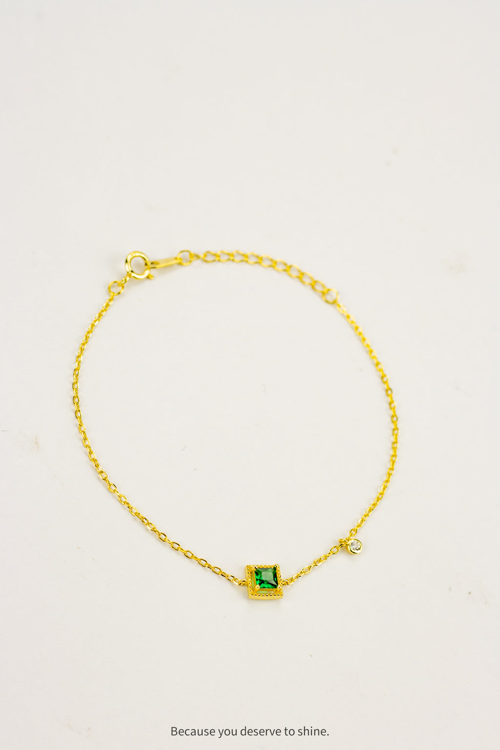 Bracelet With Emerald Charm