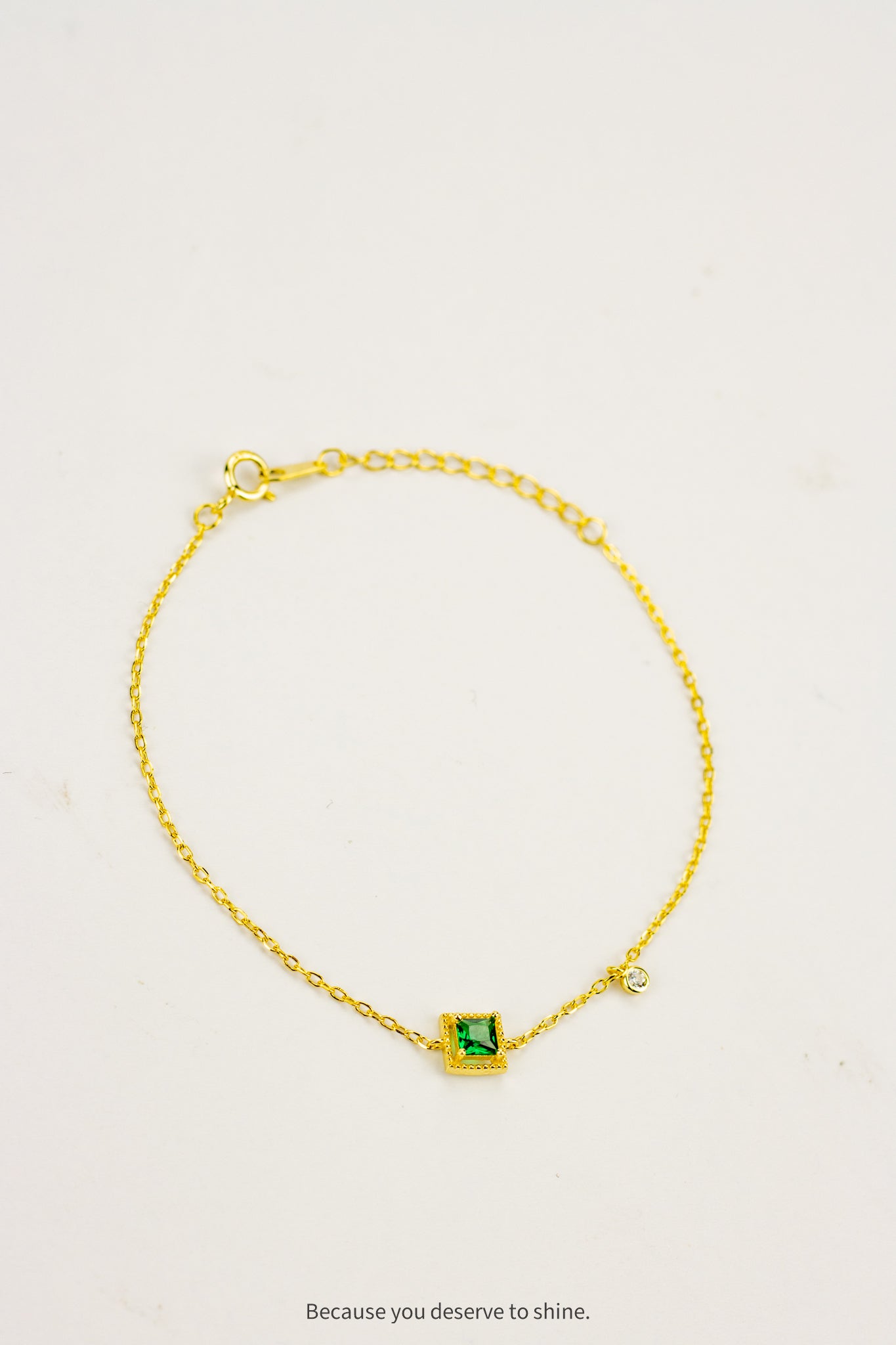 Bracelet With Emerald Charm