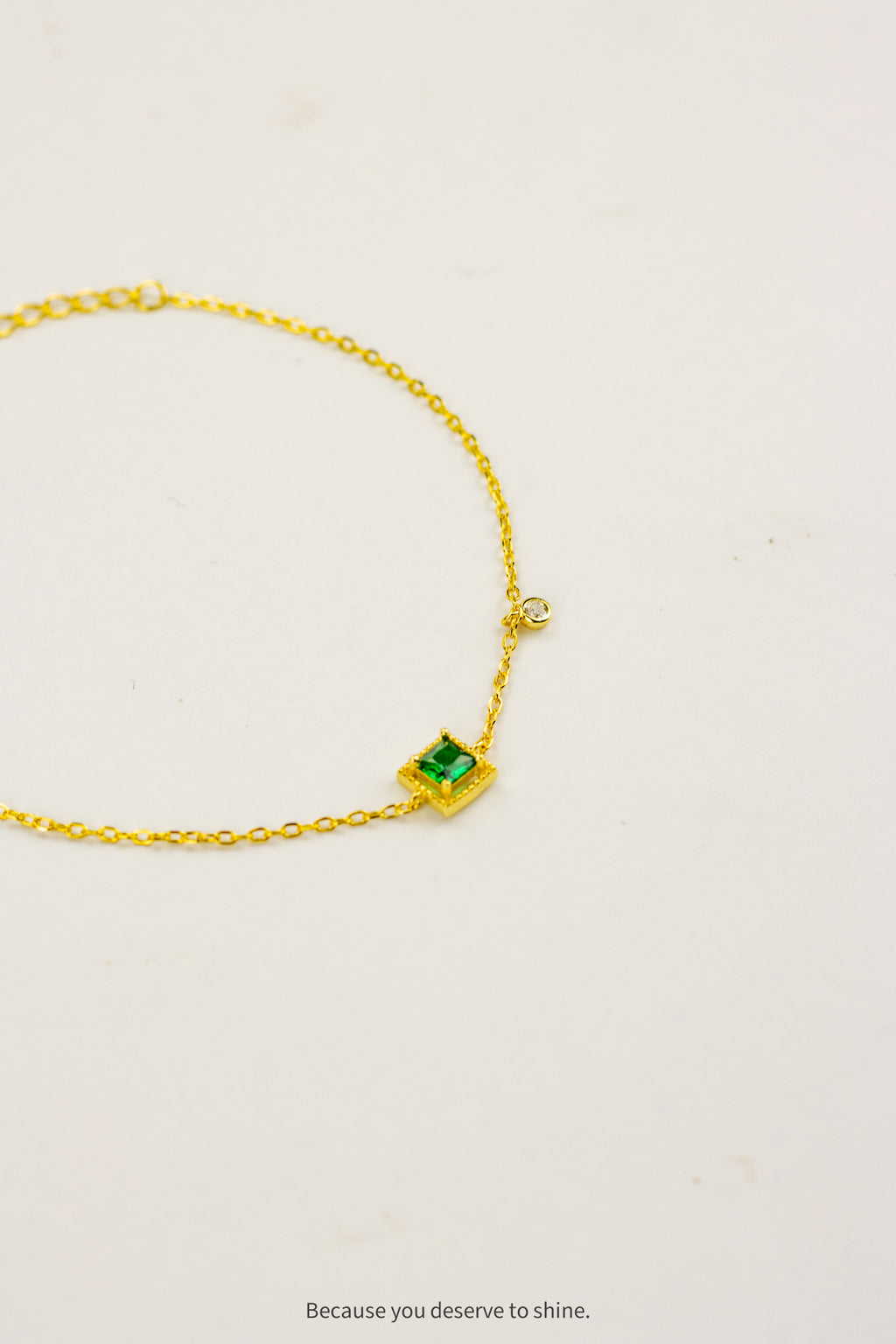 Bracelet With Emerald Charm