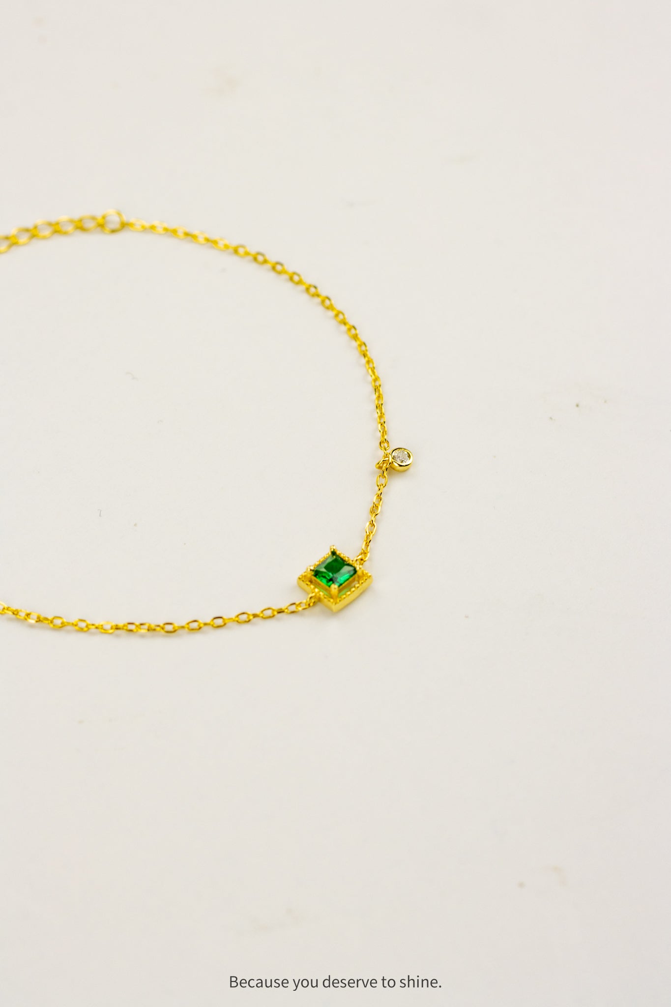 Bracelet With Emerald Charm