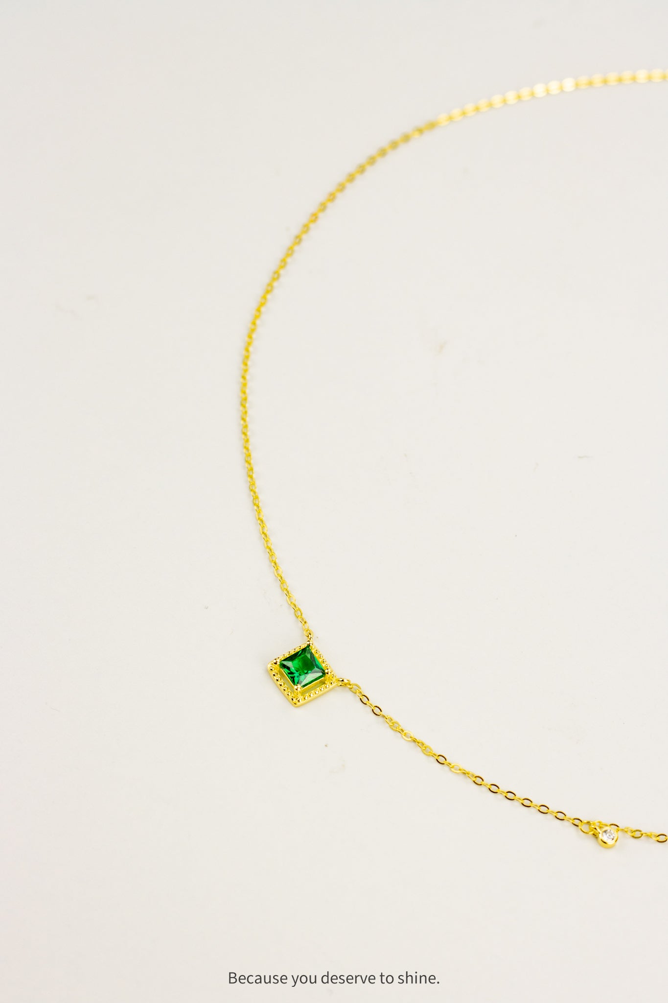 The Emerald Square Solitaire Necklace