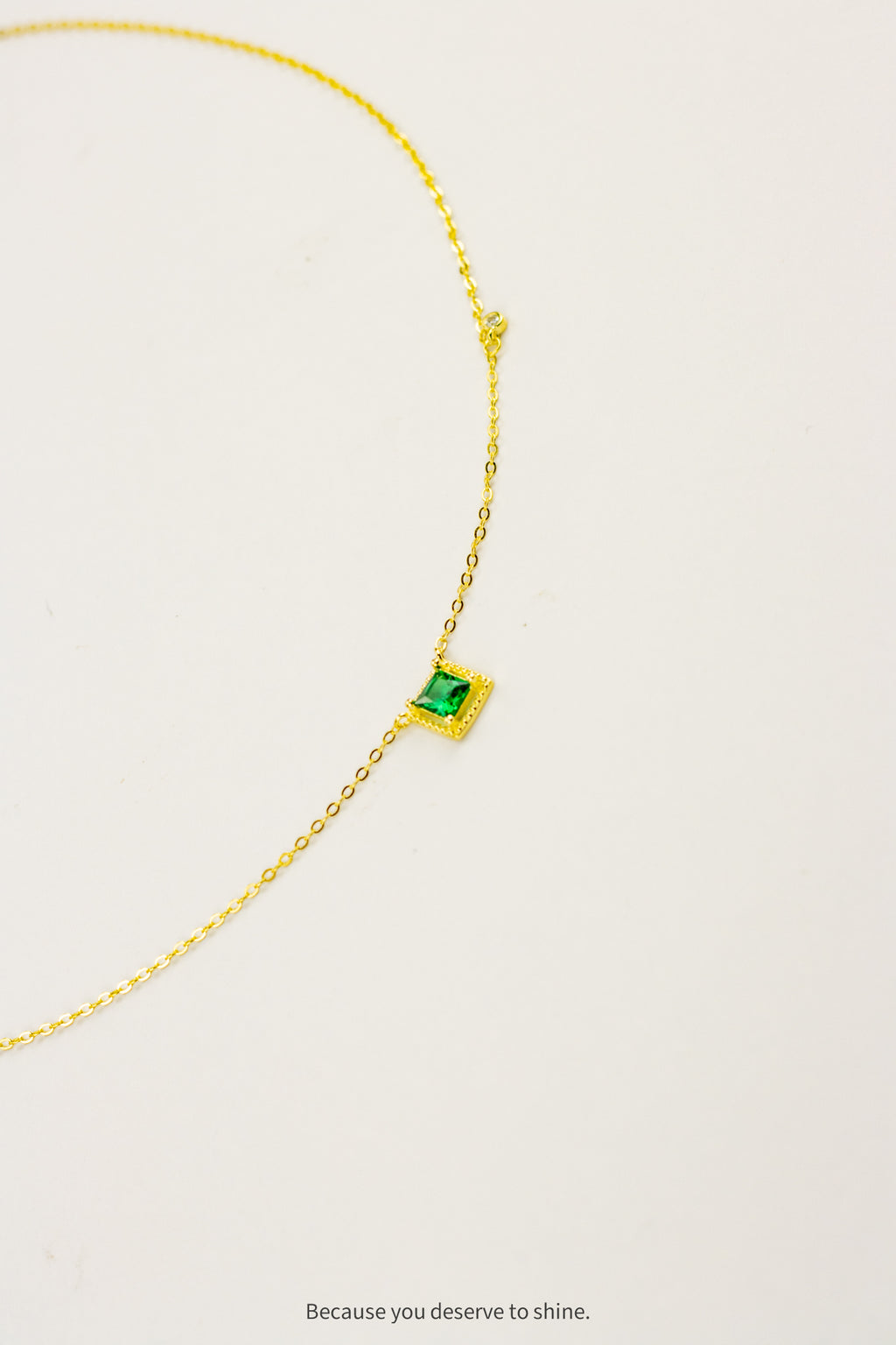The Emerald Square Solitaire Necklace