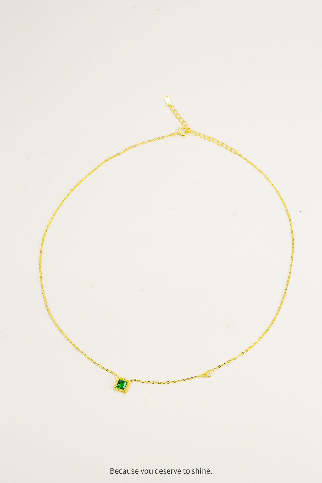 The Emerald Square Solitaire Necklace