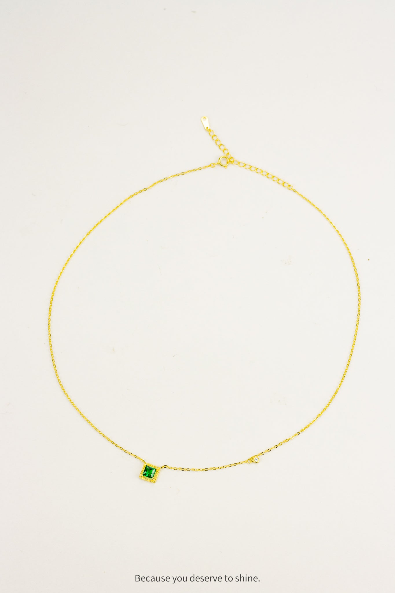 The Emerald Square Solitaire Necklace