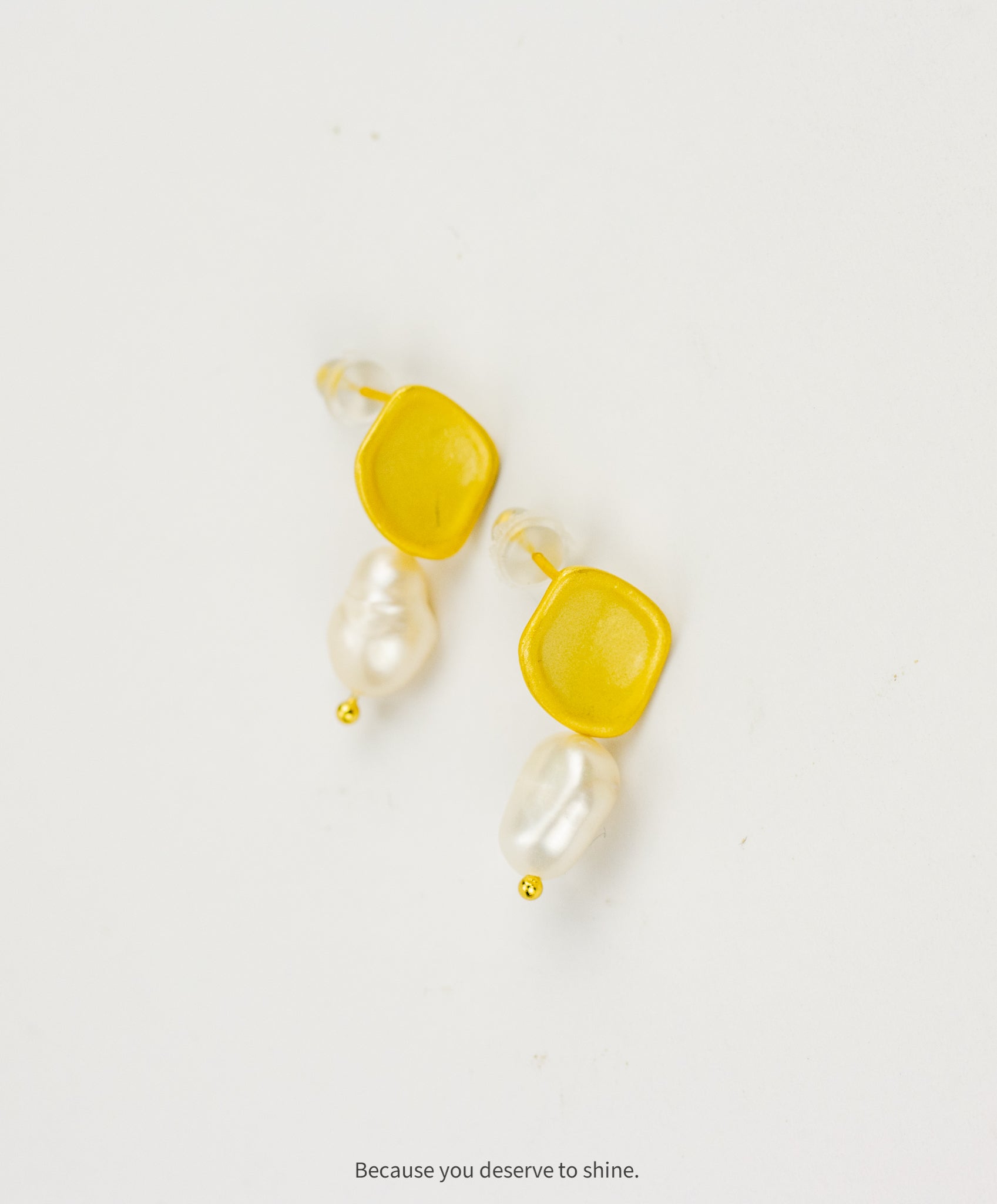 Citrus Sunlight & Pearl Drop Earrings