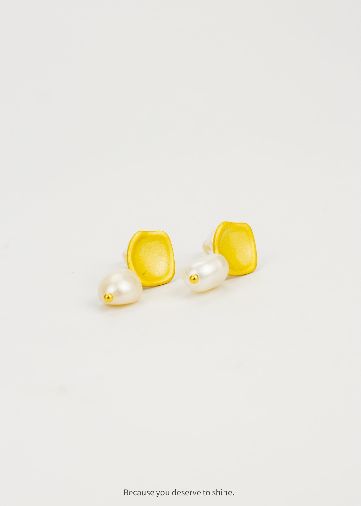 Citrus Sunlight & Pearl Drop Earrings