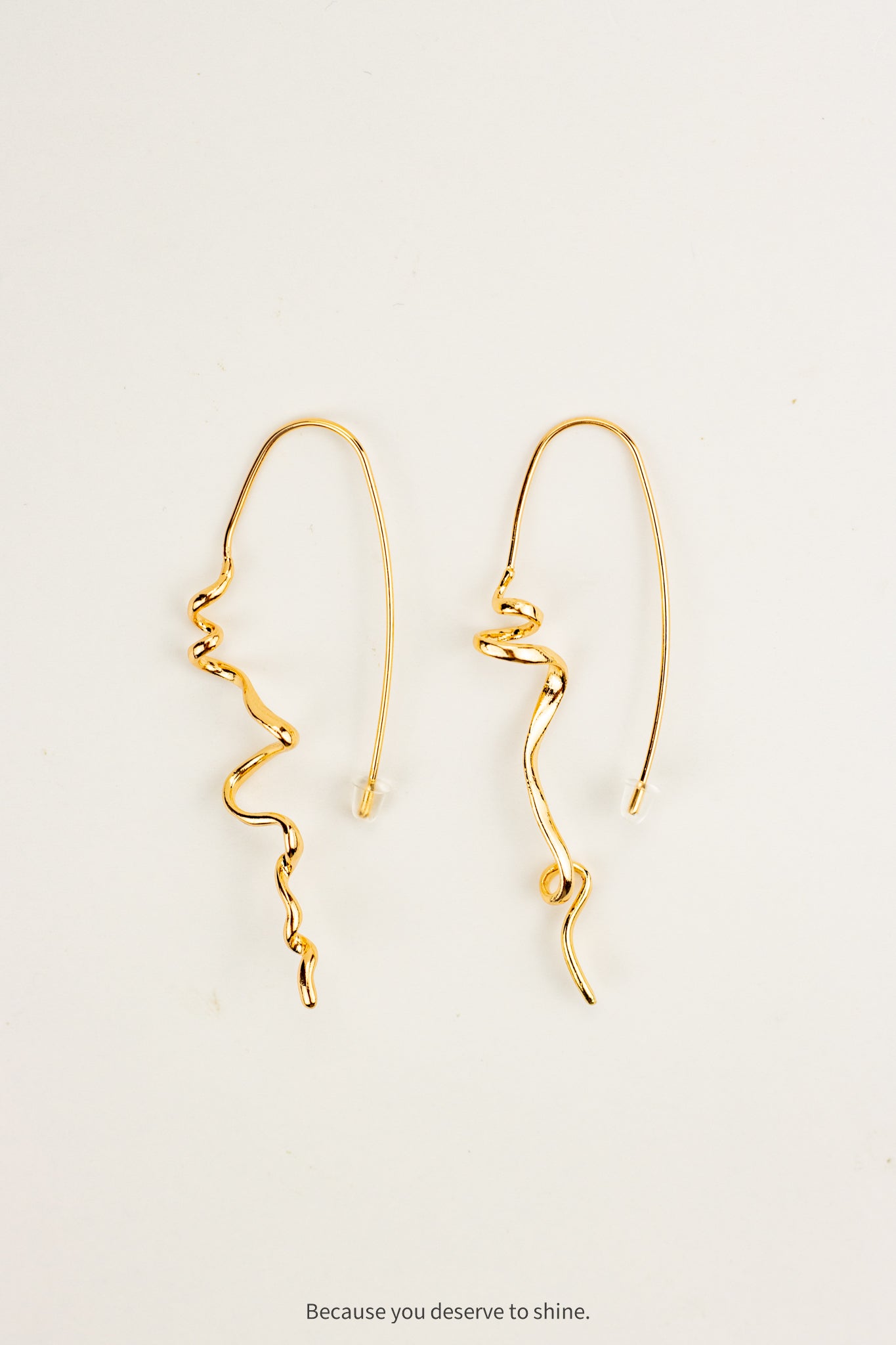 Liquid Gold Wave Drop Earrings