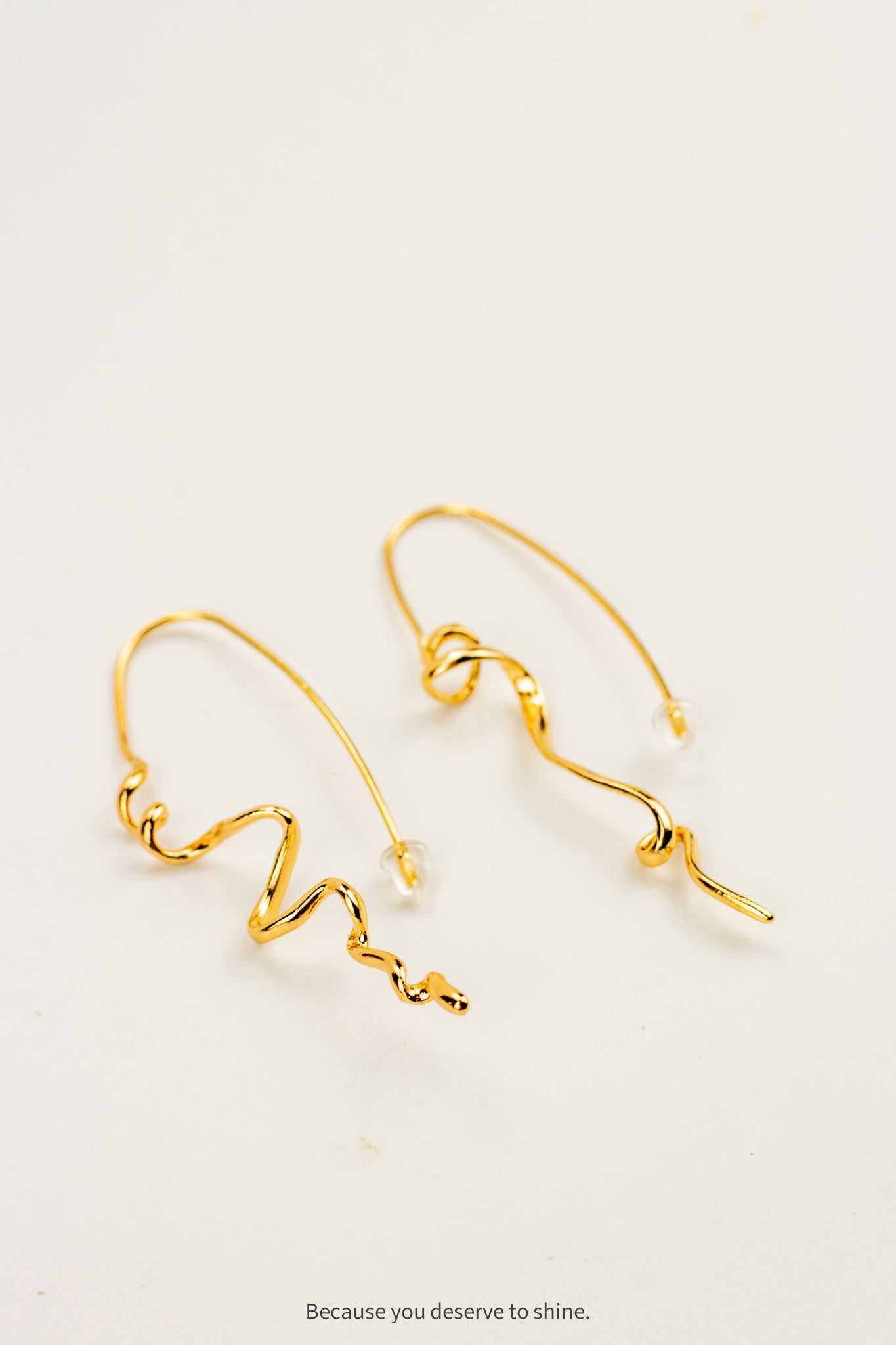 Liquid Gold Wave Drop Earrings