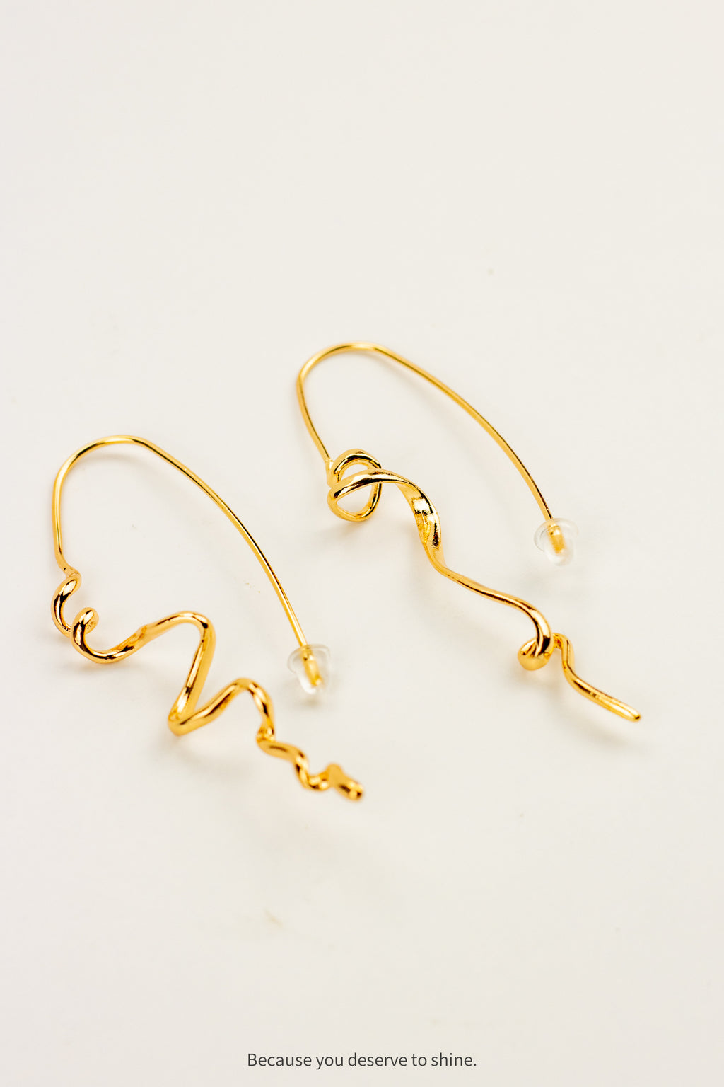 Liquid Gold Wave Drop Earrings